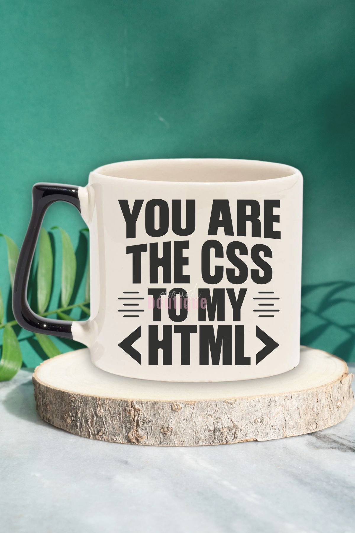 qoeuyl boutique You Are The Css To My Html Baskılı Yazılımcı Doğum Günü Hediye Siyah Kulplu Kupa Bardak