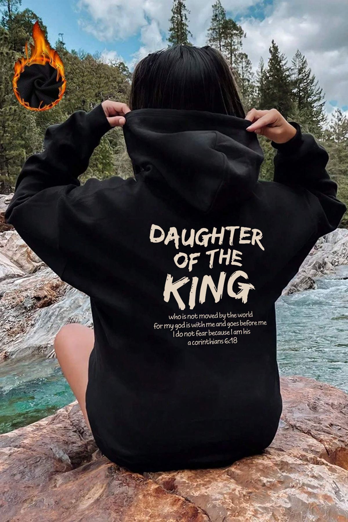 ModaSphere Daughter Of The King Baskılı Oversize Sweatshirt