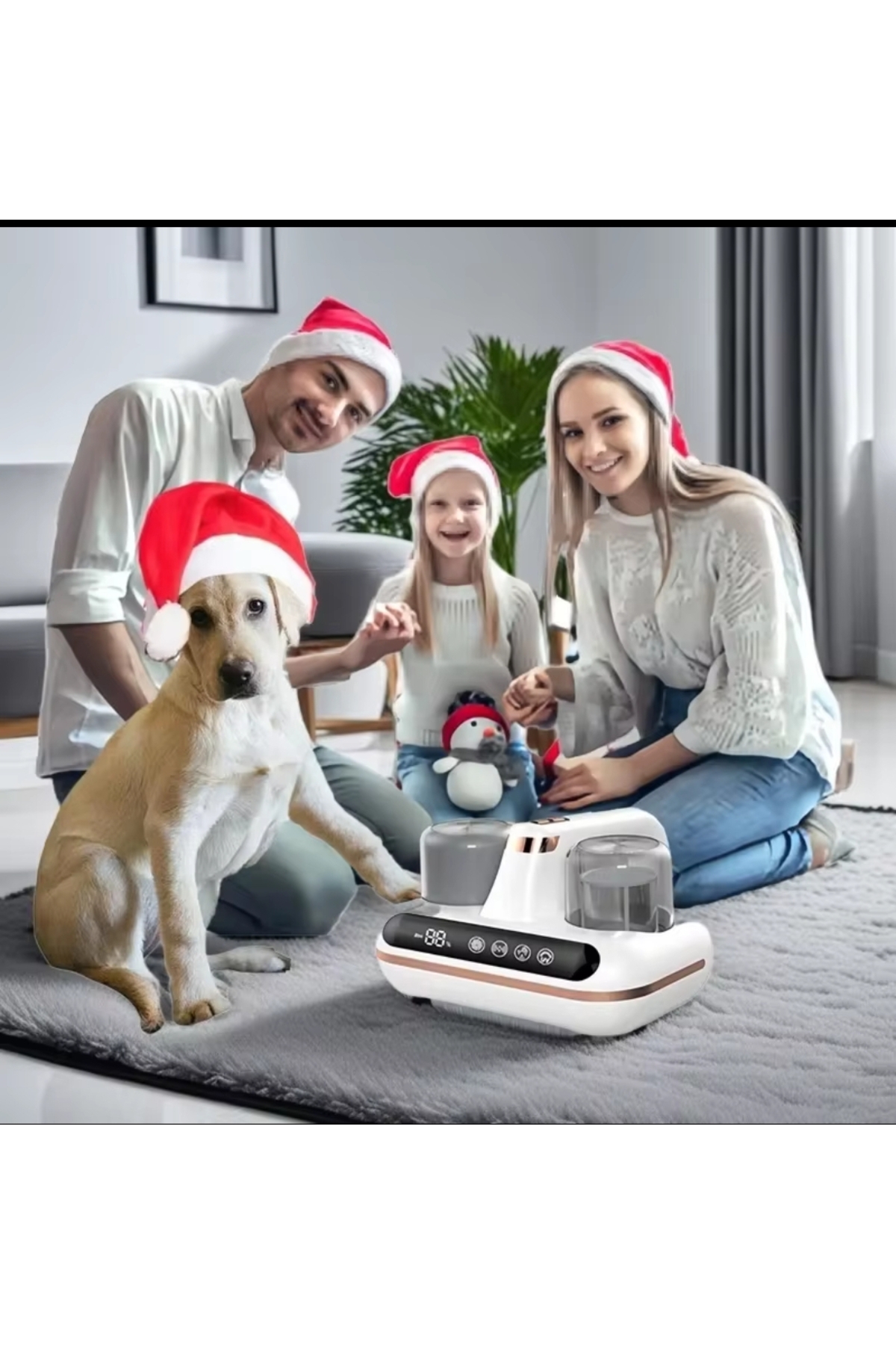 Kablosuz LCD Mini Şarjlı UV-C Işık Akar Yatak Kedi Köpek Tüy Mite Toplayıcı Toz 