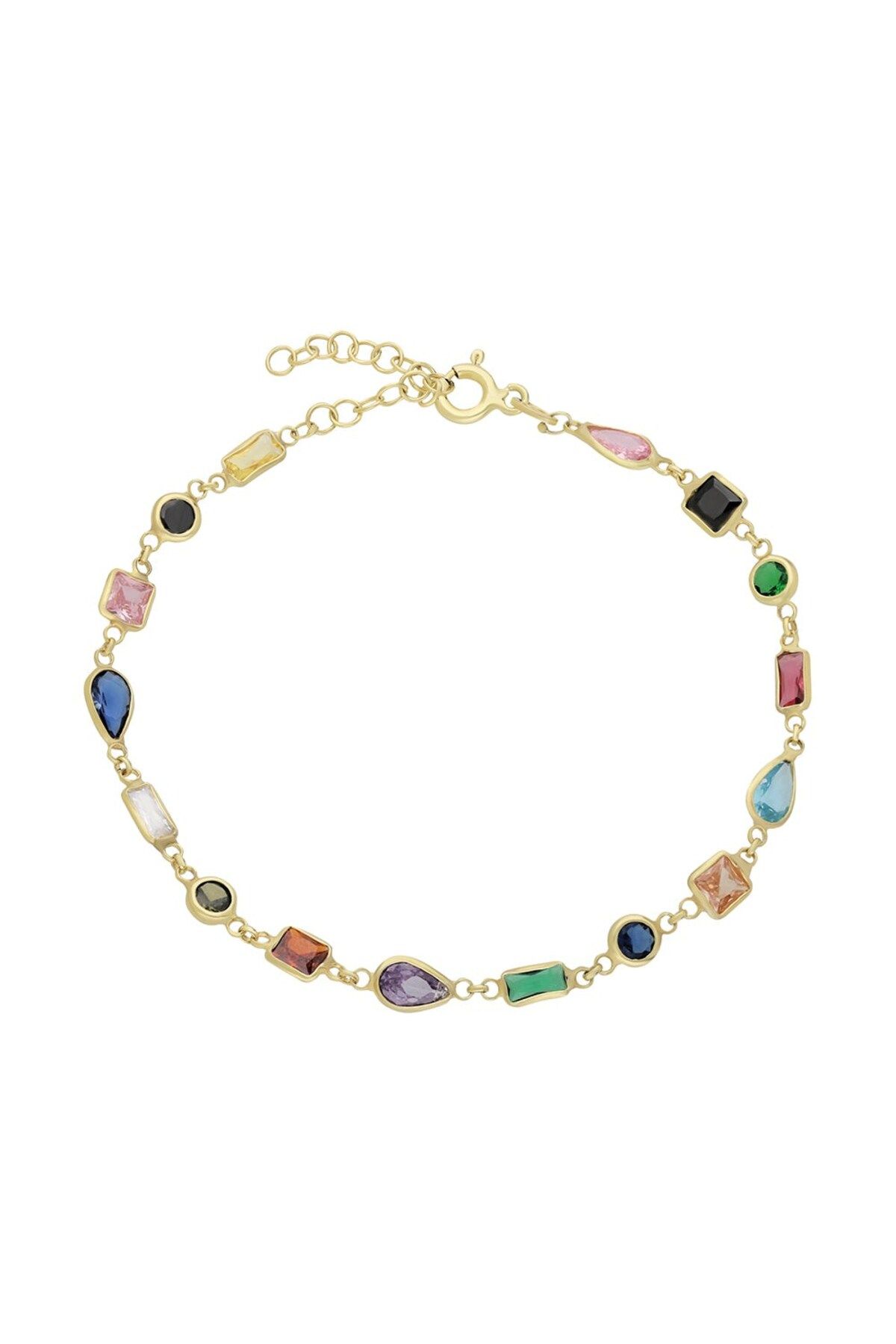 beonejewelry RENKLİ ZİRKON TAŞLI YAZ BİLEKLİĞİ | 925 GÜMÜŞ