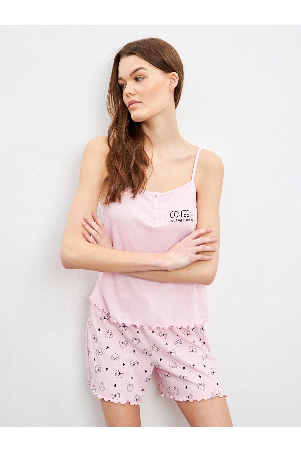 LC Waikiki LCW DREAM U Yaka Kadın Şortlu Pijama Takımı (S5)