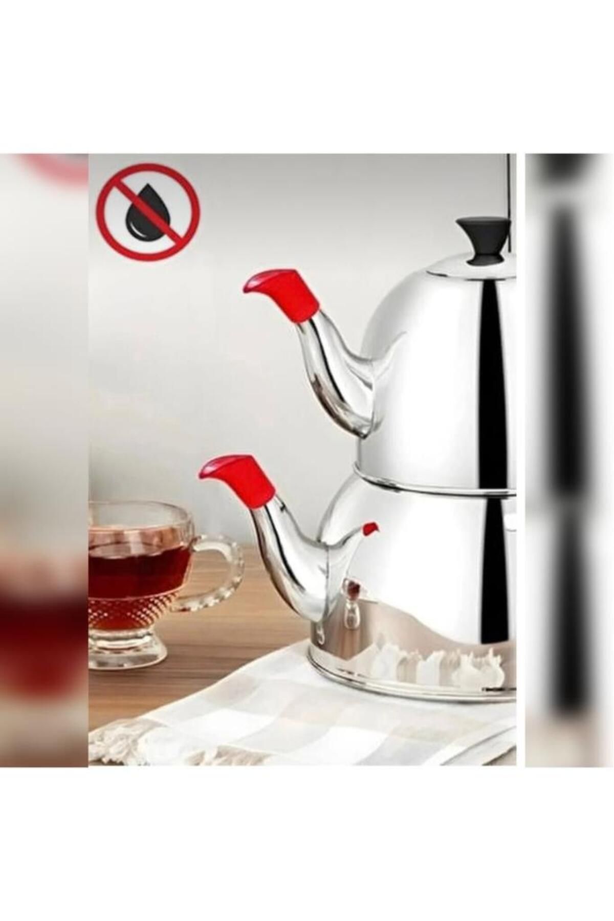 abnturk Çaydanlık İçin Sızdırmatik Silikon Sızdırmaz Sıvı Tutucu (1 Pakette 2 başlık)