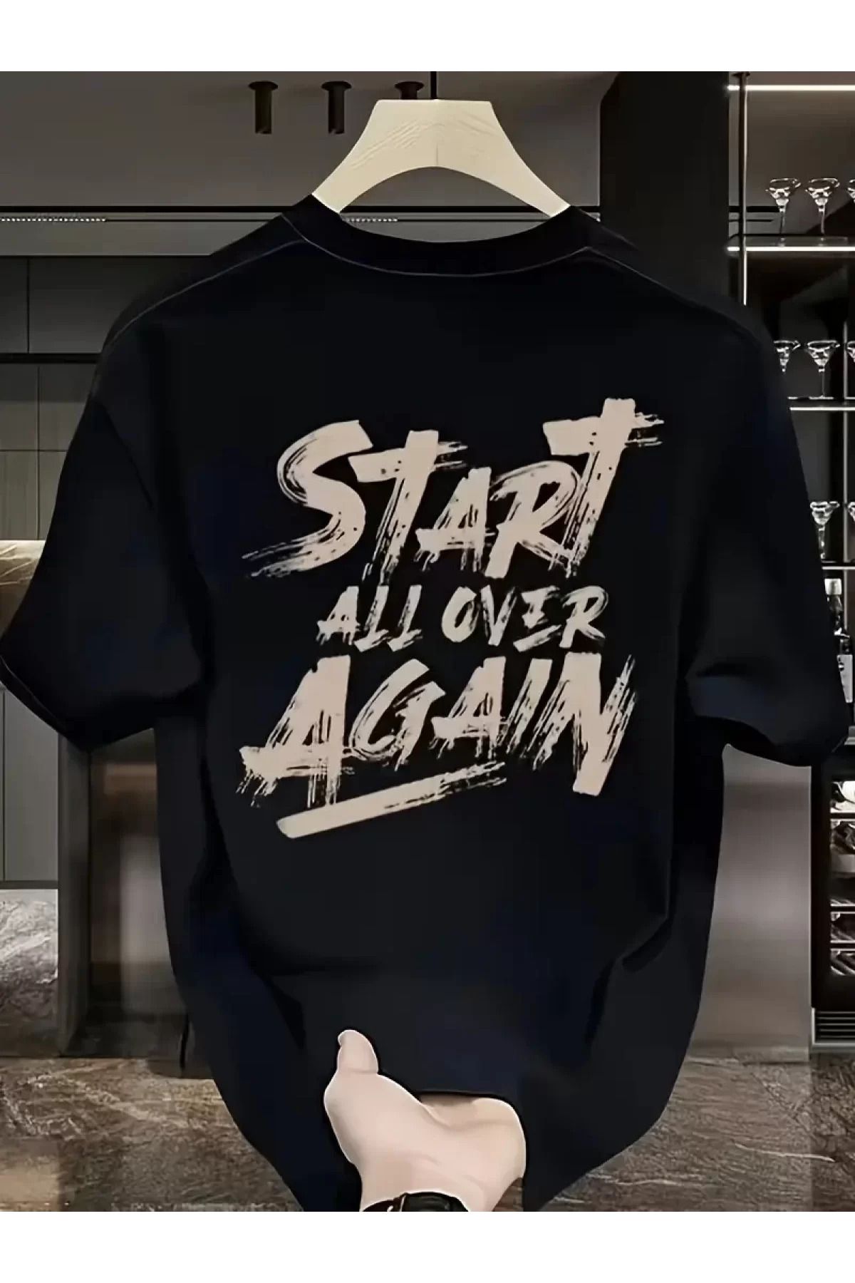 BBbutik "Her Şeye Yeniden Başla" Baskılı T-shirt