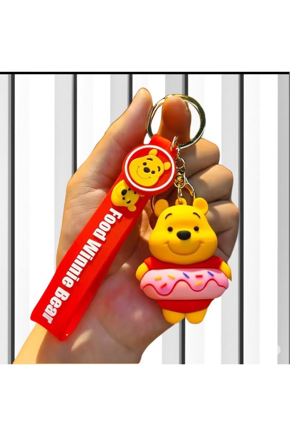 Mimi Aksesuar 3D Lüks Büyük Boy (Winnie The Pooh) Slikon Anahtarlık & Çanta Aksesuarı Süs