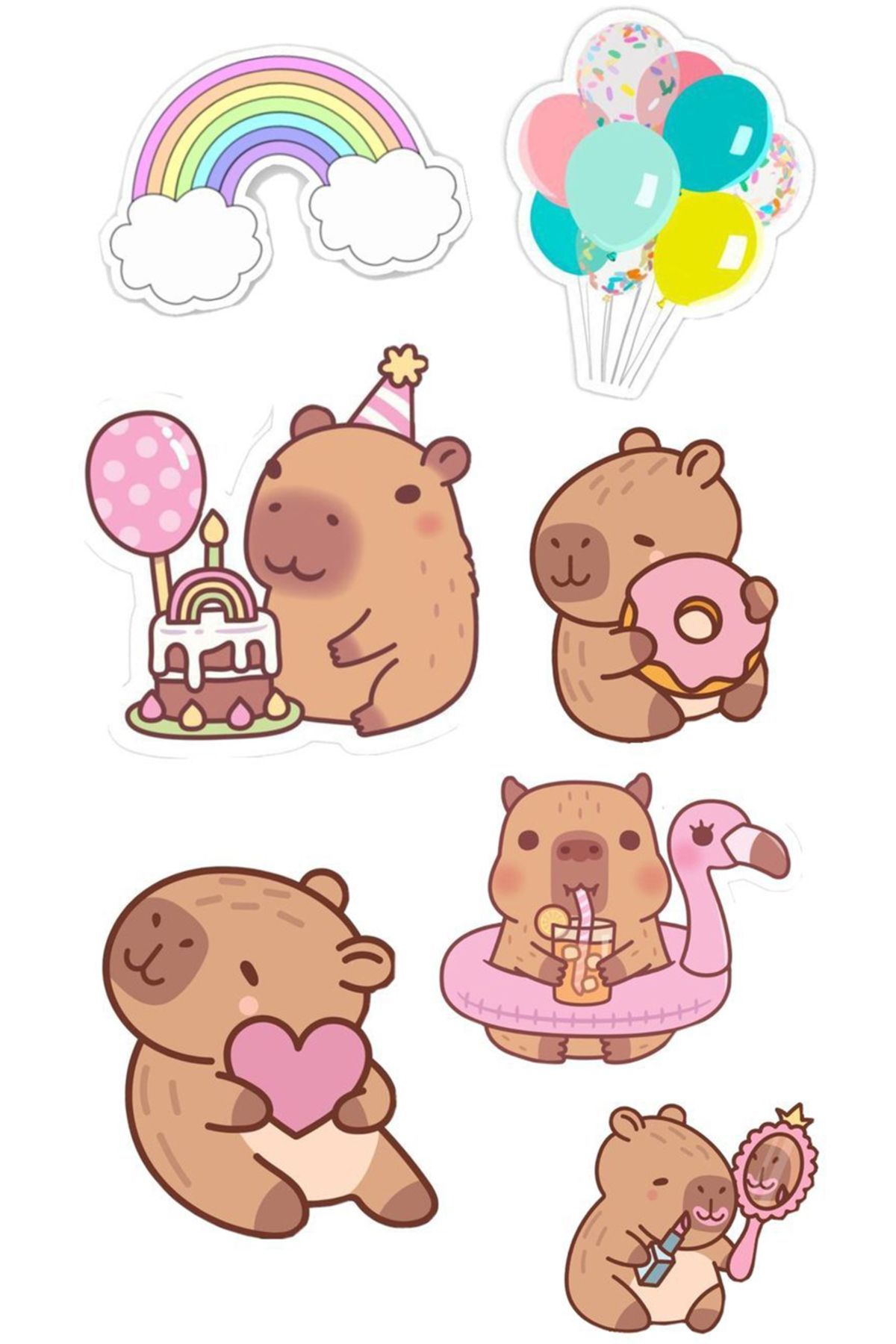 BK Design Capibara Sticker Telefon Laptop Notebook Tablet Defter Matara Stiker Etiket ST1739