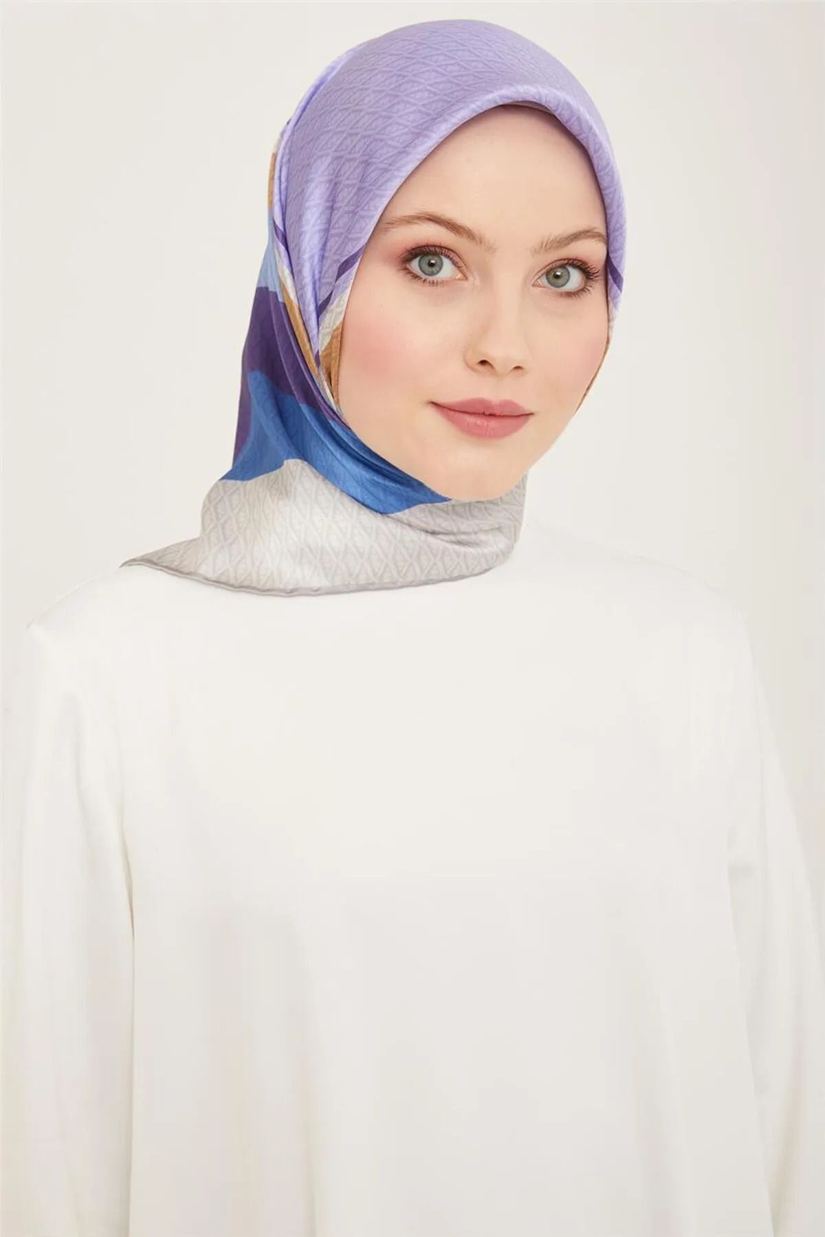Armine Sura İpek Eşarp 91114D (S ) 90 x 90 Gri - 34