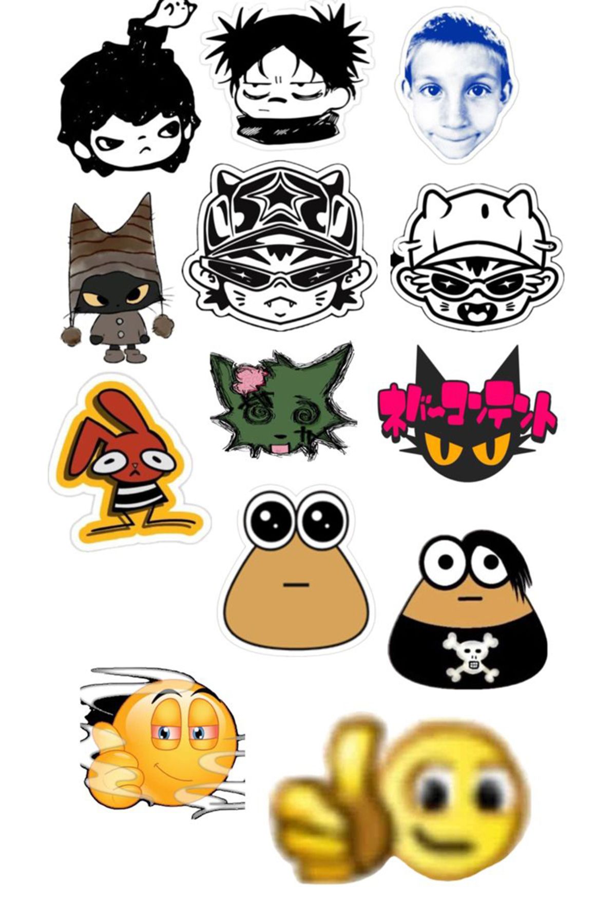 BK Design Emoji Sticker Telefon Laptop Notebook Tablet Defter Matara Stiker Etiket ST1754