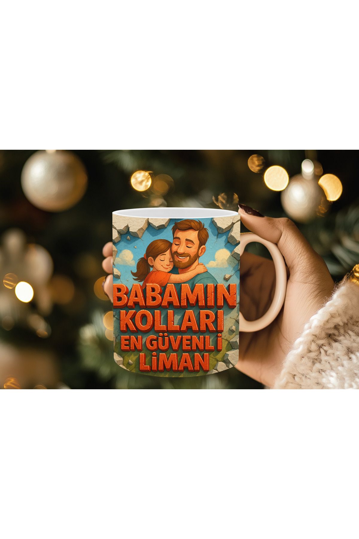 Evion Babalar Gününe Özel 3D Baskılı Kupa Bardak Mug Porselen Kupa