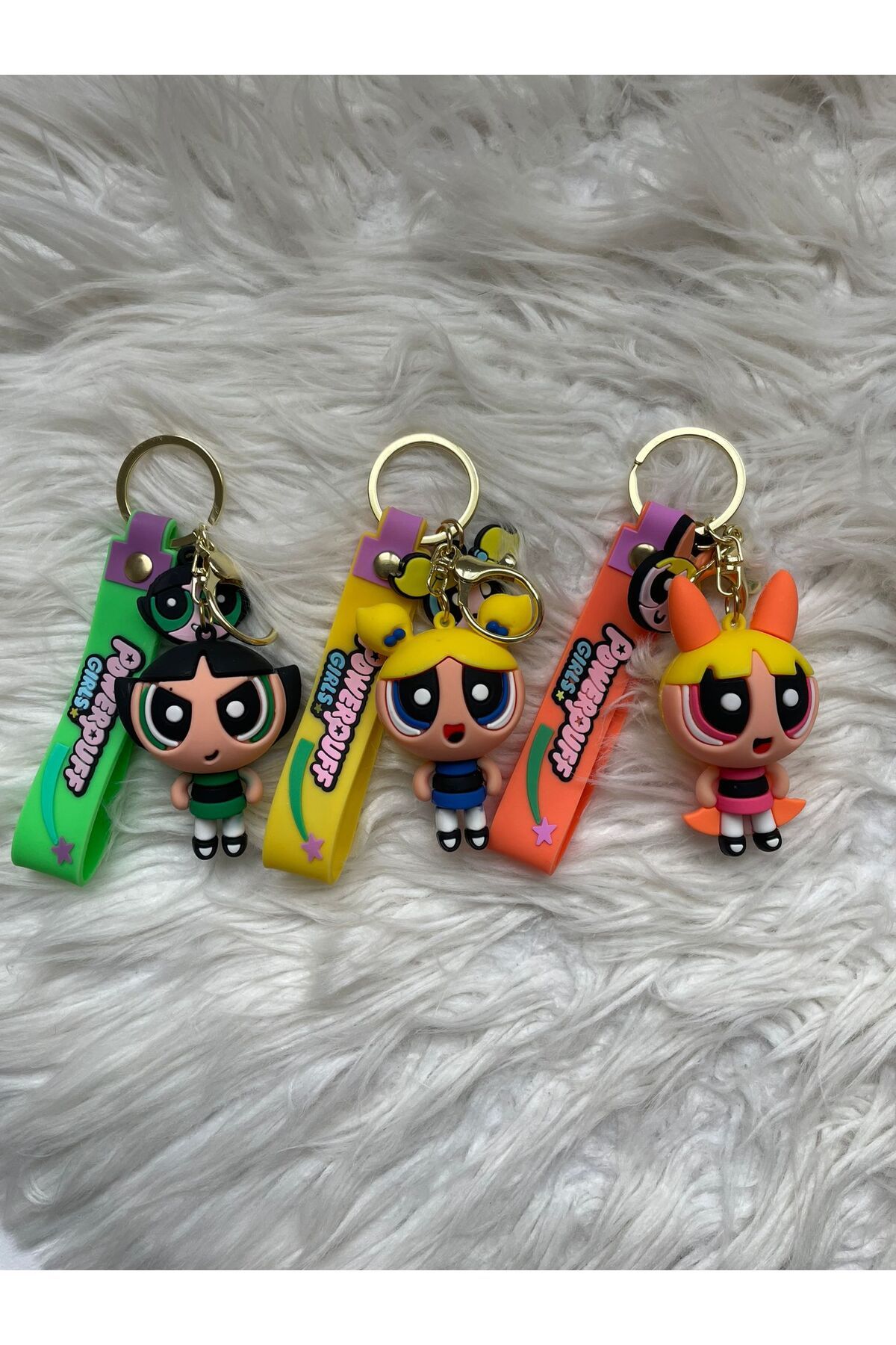 Minik Tutku Powerpuff Girls Karakter Anahtarlık Ve Çanta Aksesuarları 3'lü Set