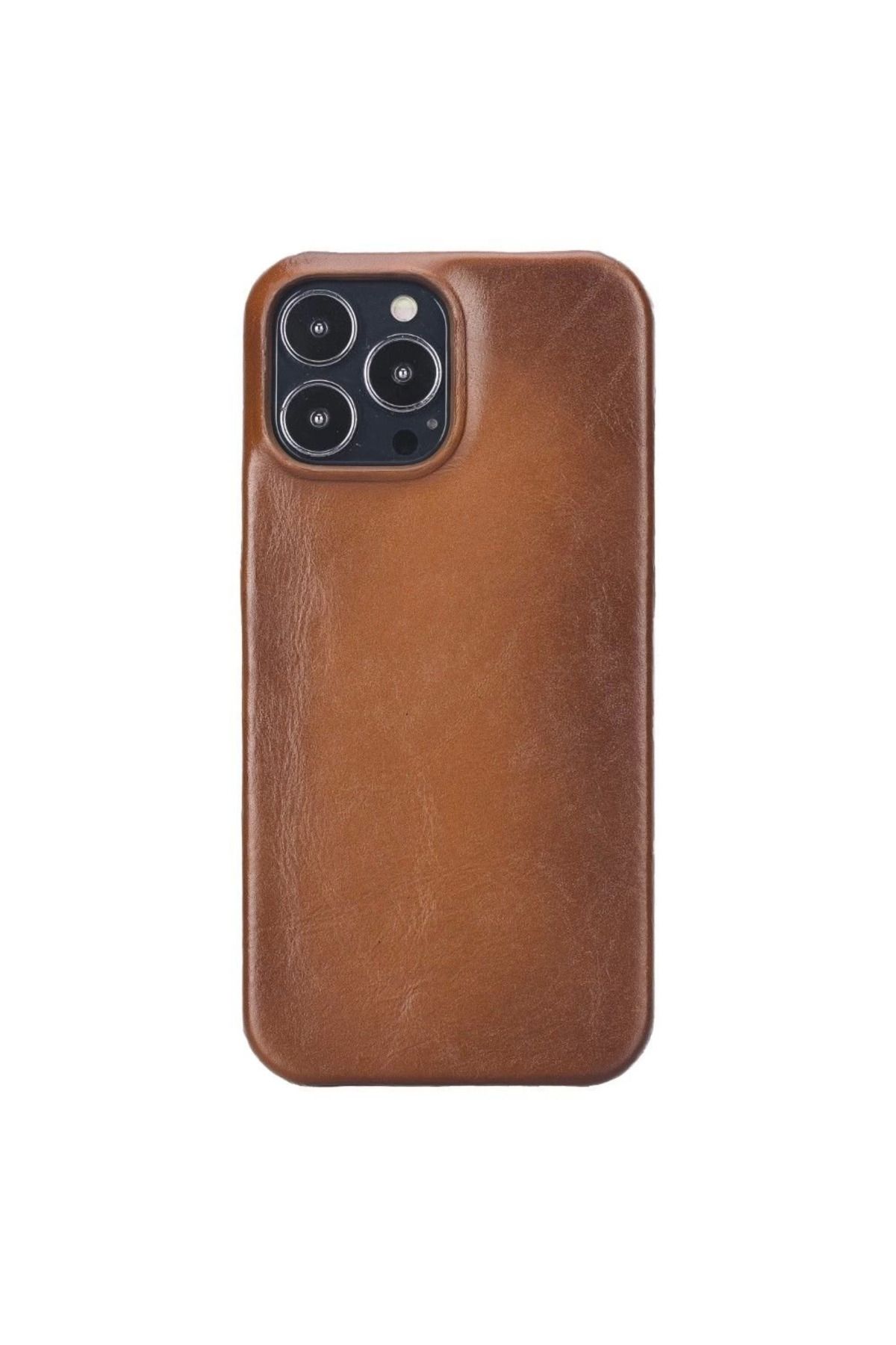 Angoravi Apple iPhone 13 Pro Max Uyumlu Deri Arka Kapak UJ RST2EF Taba