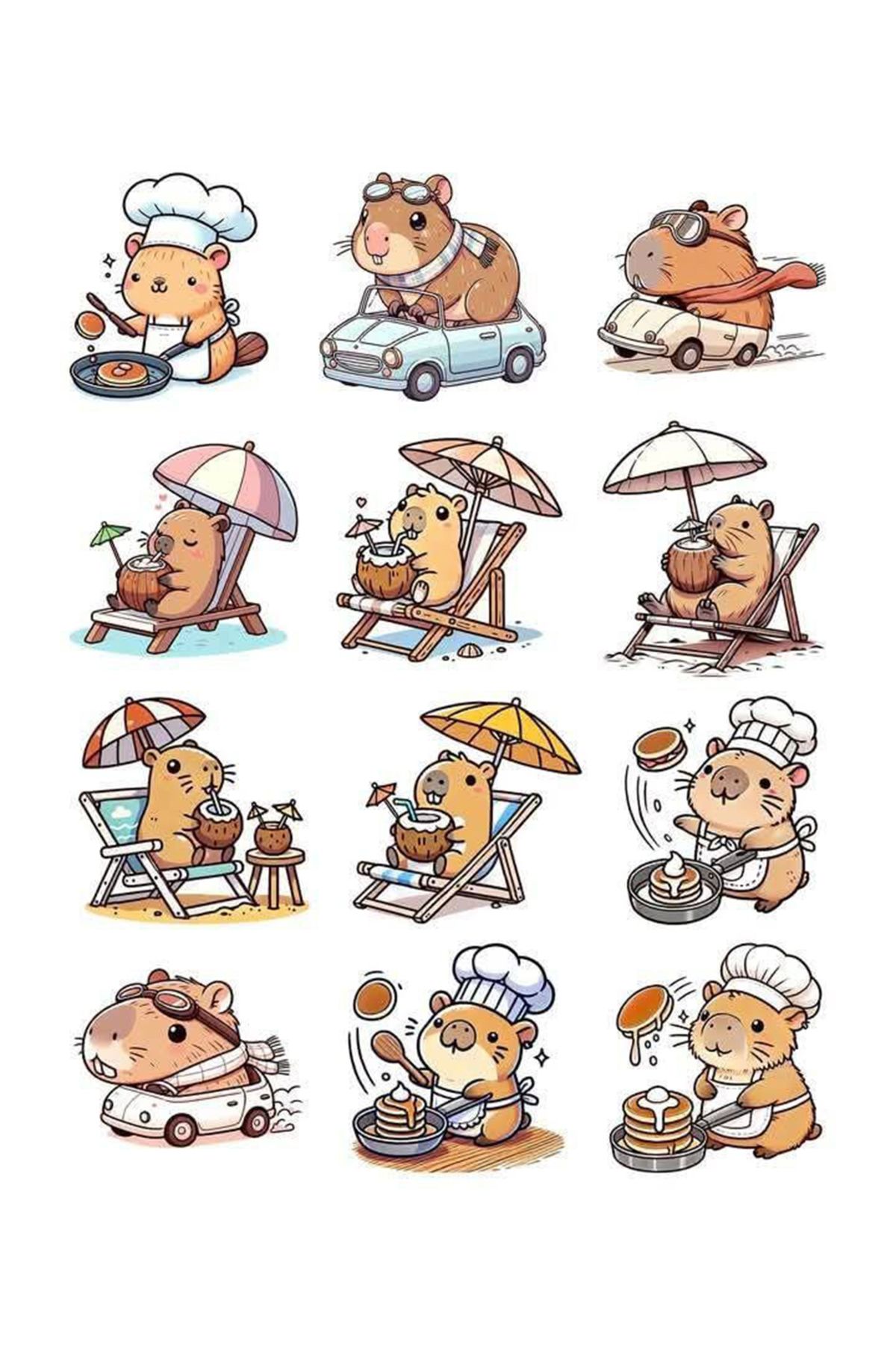 BK Design Capybara Sticker Telefon Laptop Notebook Tablet Defter Matara Stiker Etiket ST1743