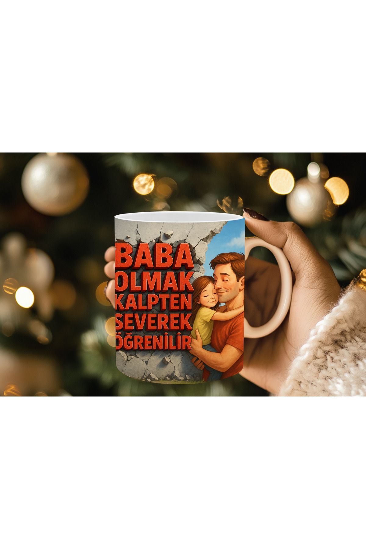 Evion Babalar Gününe Özel 3D Baskılı Kupa Bardak Mug Porselen Kupa