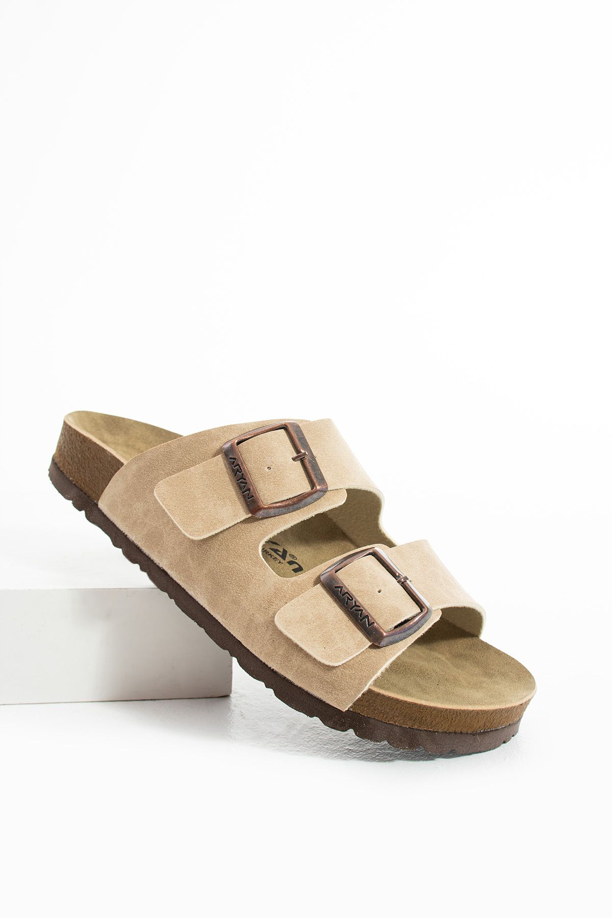 Polomia Comfort Mikanos Aryan Unisex Ortapedik Eva Taban Comfort Çift Bantlı Tokalı Günlük Rahat Sandalet Terlik
