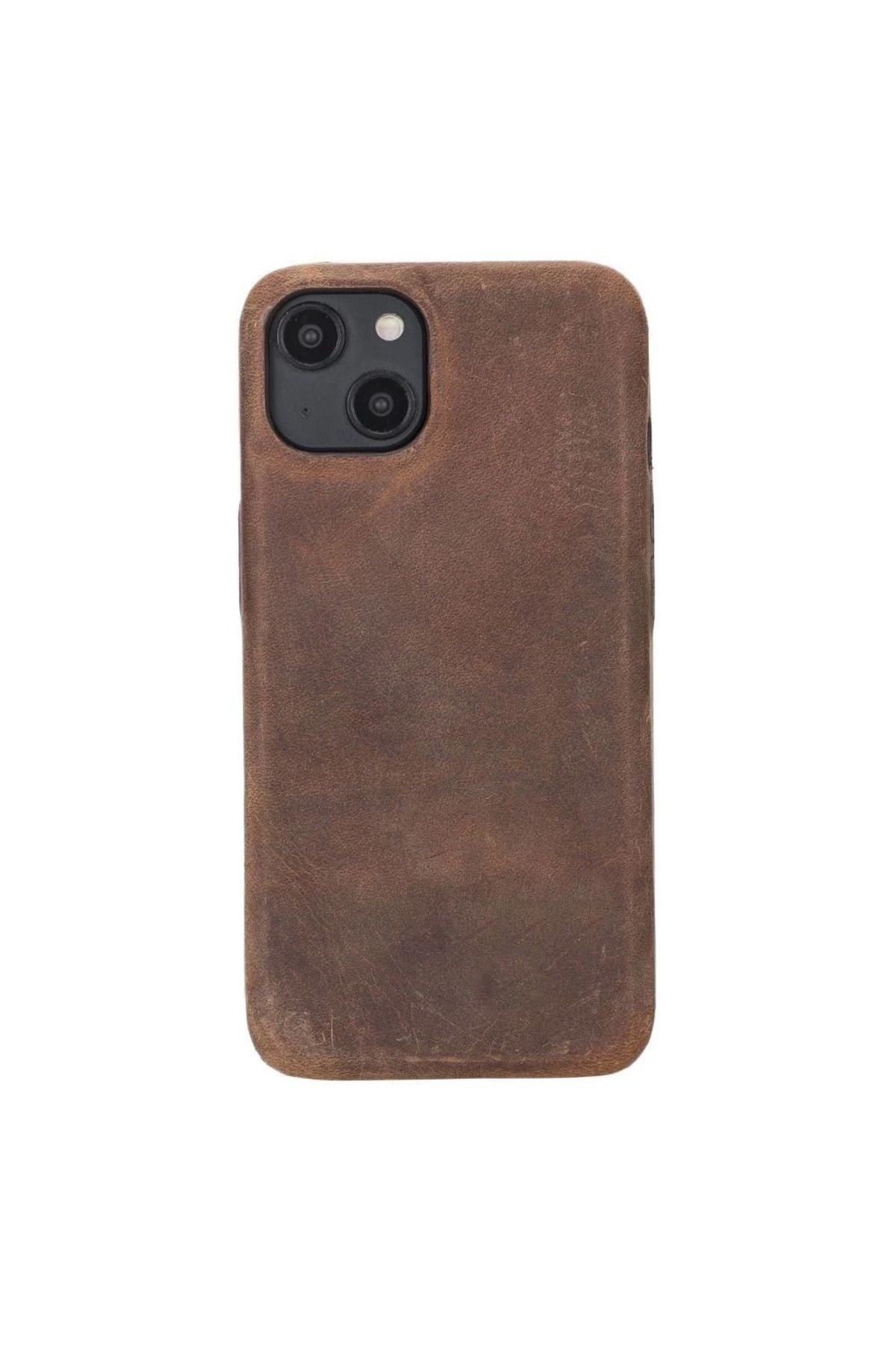 Angoravi Apple iPhone 14 Uyumlu Deri Arka Kapak ROCK G2
