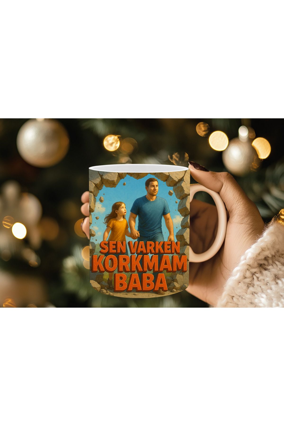 Evion Babalar Gününe Özel 3D Baskılı Kupa Bardak Mug Porselen Kupa
