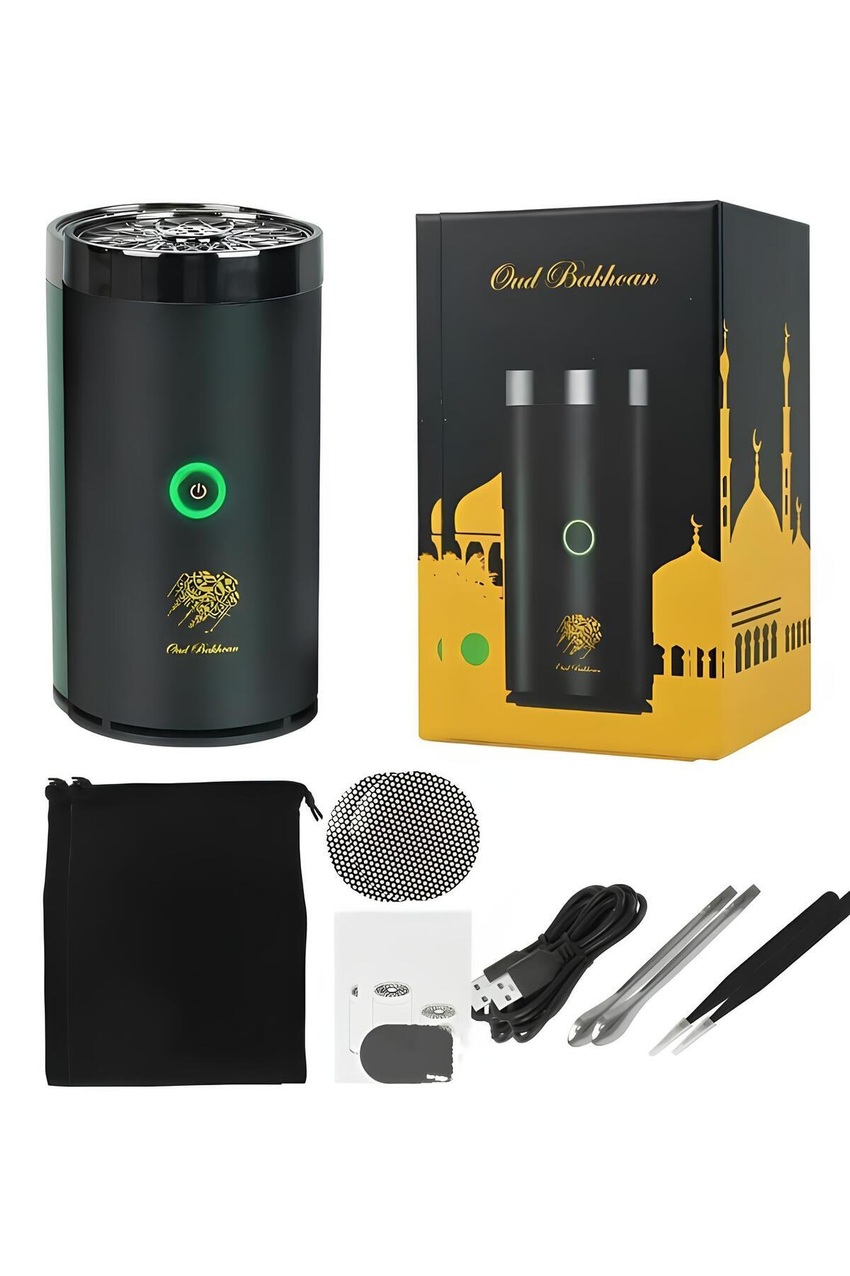 Bukhoor Electric Incense Burner for Car, Home, USB Type-C Rechargeable Black