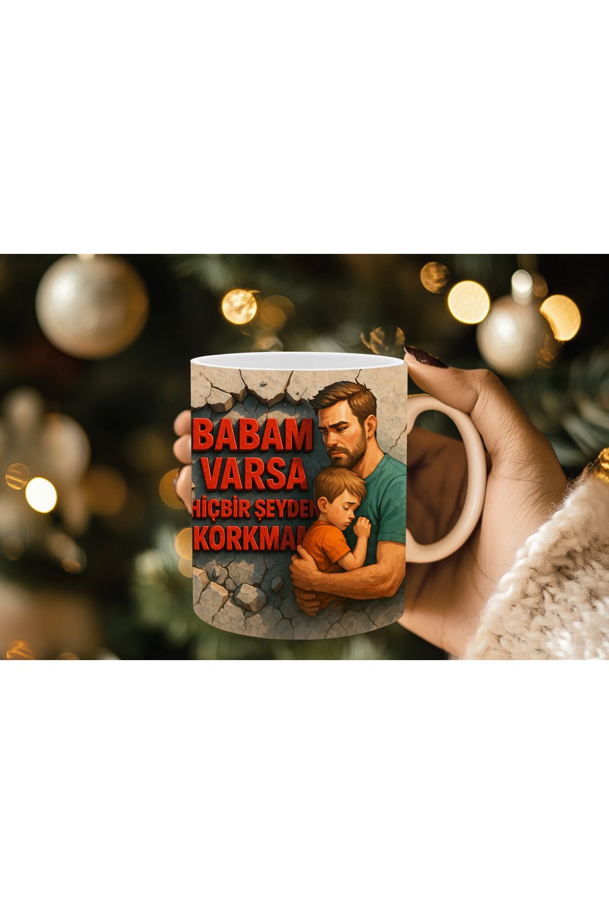 Evion Babalar Gününe Özel 3D Baskılı Kupa Bardak Mug Porselen Kupa
