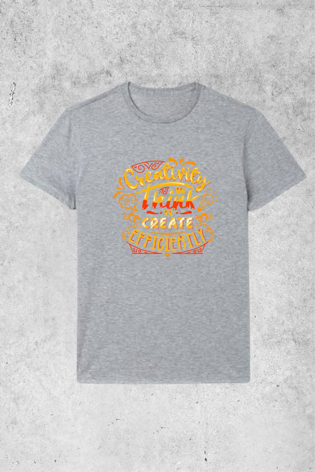 MOLICO Basic unisex sıfır yaka kısa kollu CREATİVİTY BASKILI tshirt