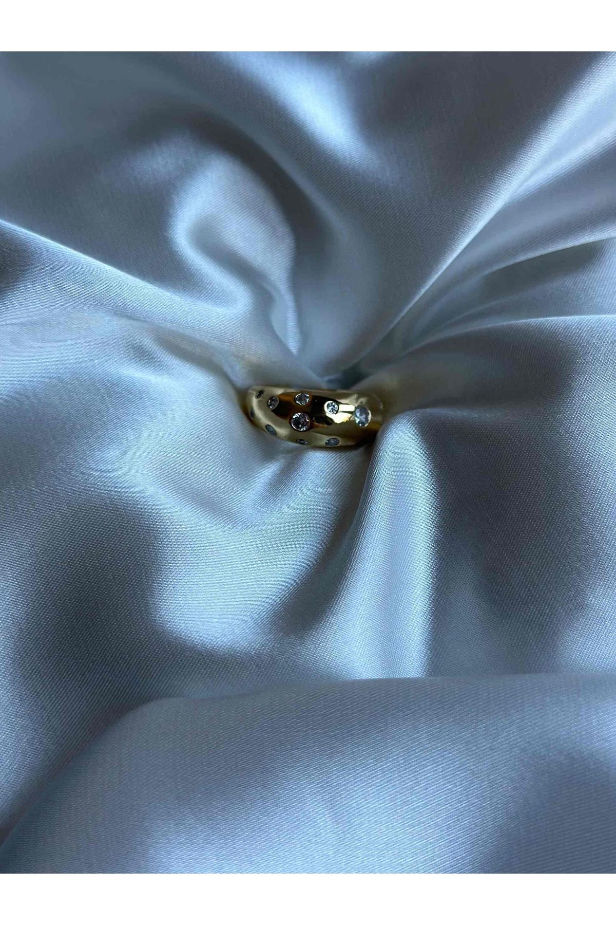 Noure Amour Gold Ayarlanabilir Mini Taşlı Yüzük