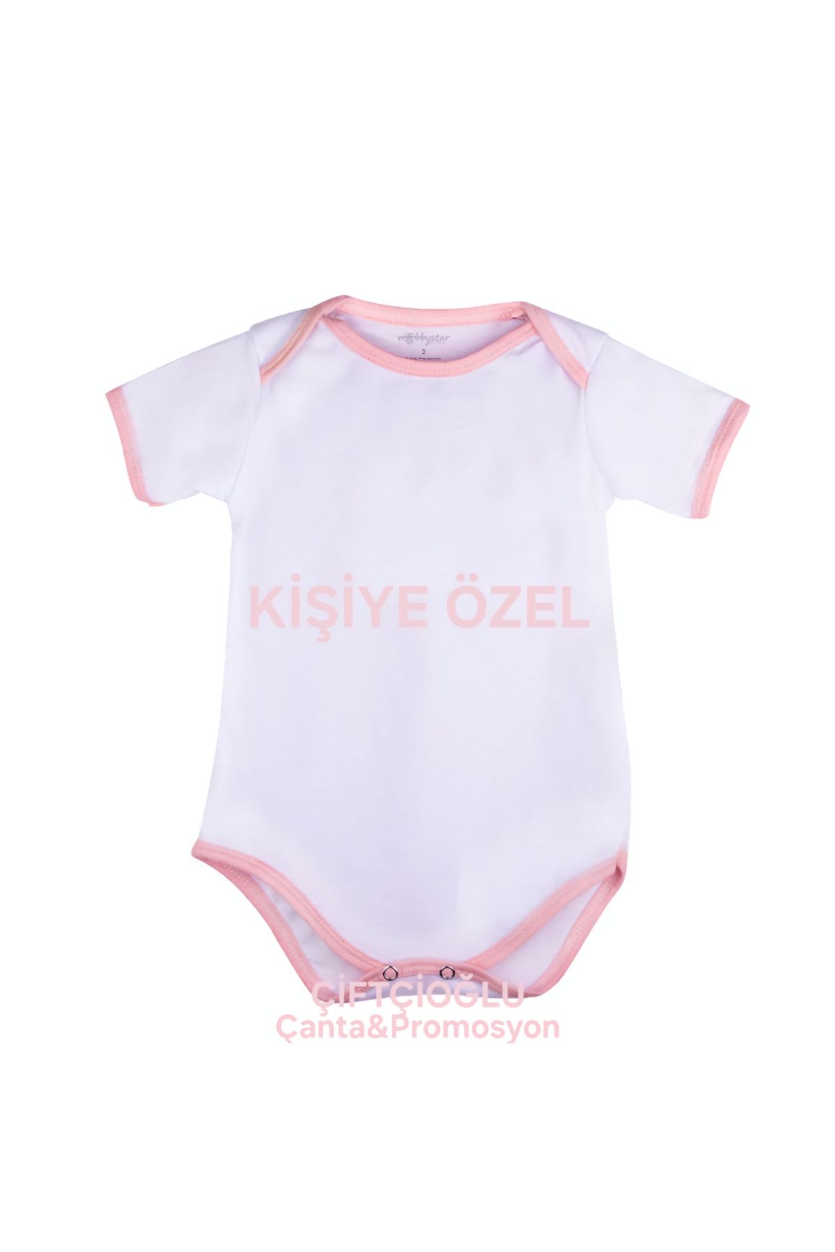 çiftçioğlu Kişiye Özel İsim-Fotoğraf-Yazı Baskılı Kısa Kollu Bebek Zıbını