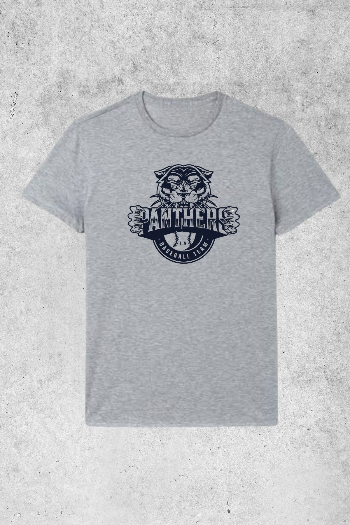 MOLICO Basic unisex sıfır yaka kısa kollu PANTERS BASKILI Tshirt