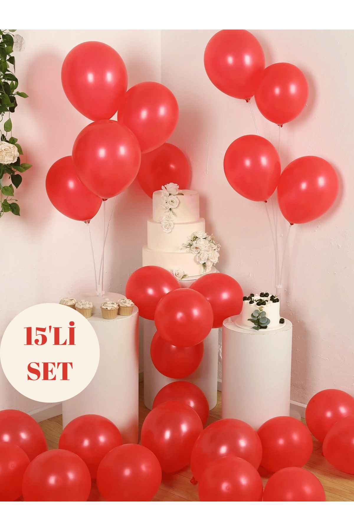 Bunloon Metalik Kırmızı Balon – Canlı Renkli, Işıltılı Parti ve Süsleme Balonu
