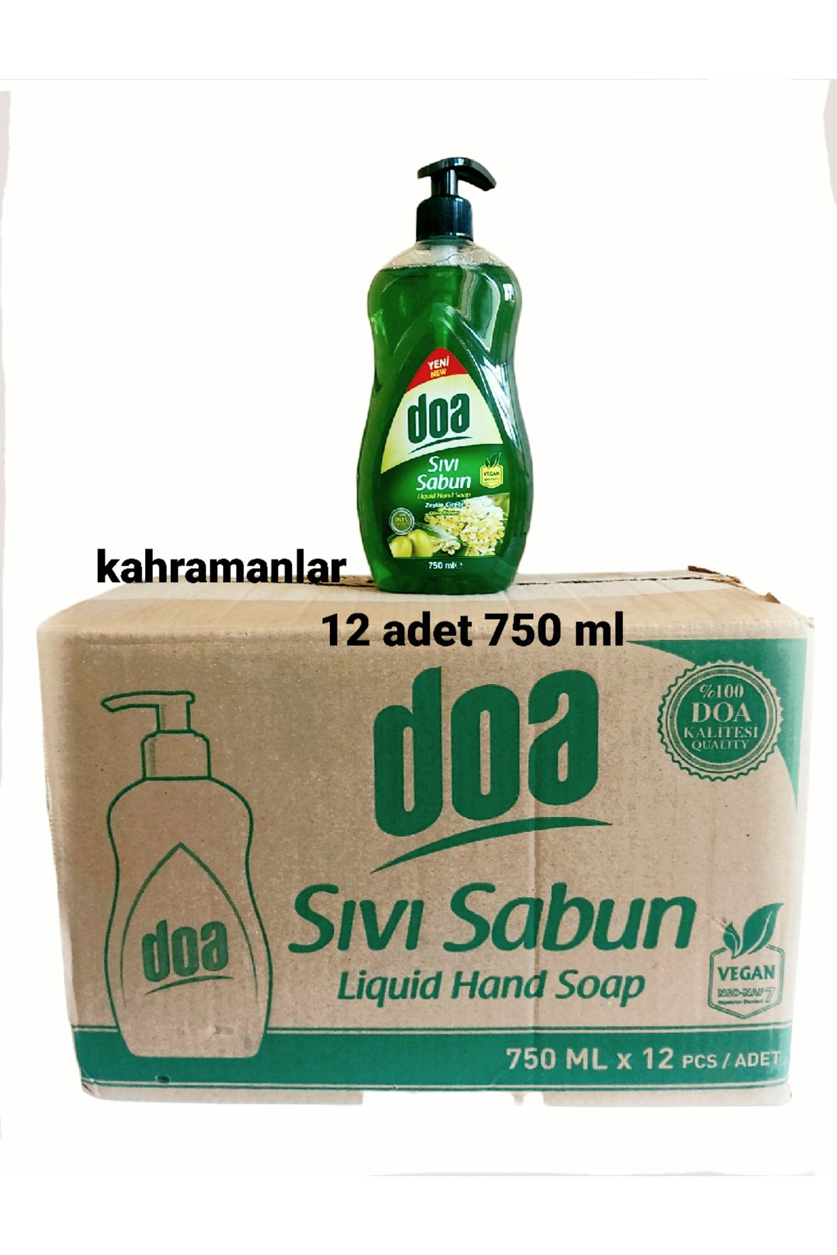 YEŞİLLİ STORE Doa sıvı sabun 750 ml 12 adet 1karton içerisinde gönderilicek