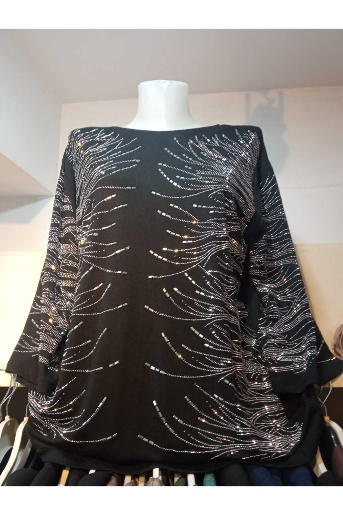 MODA Taşlı Penye Bluz