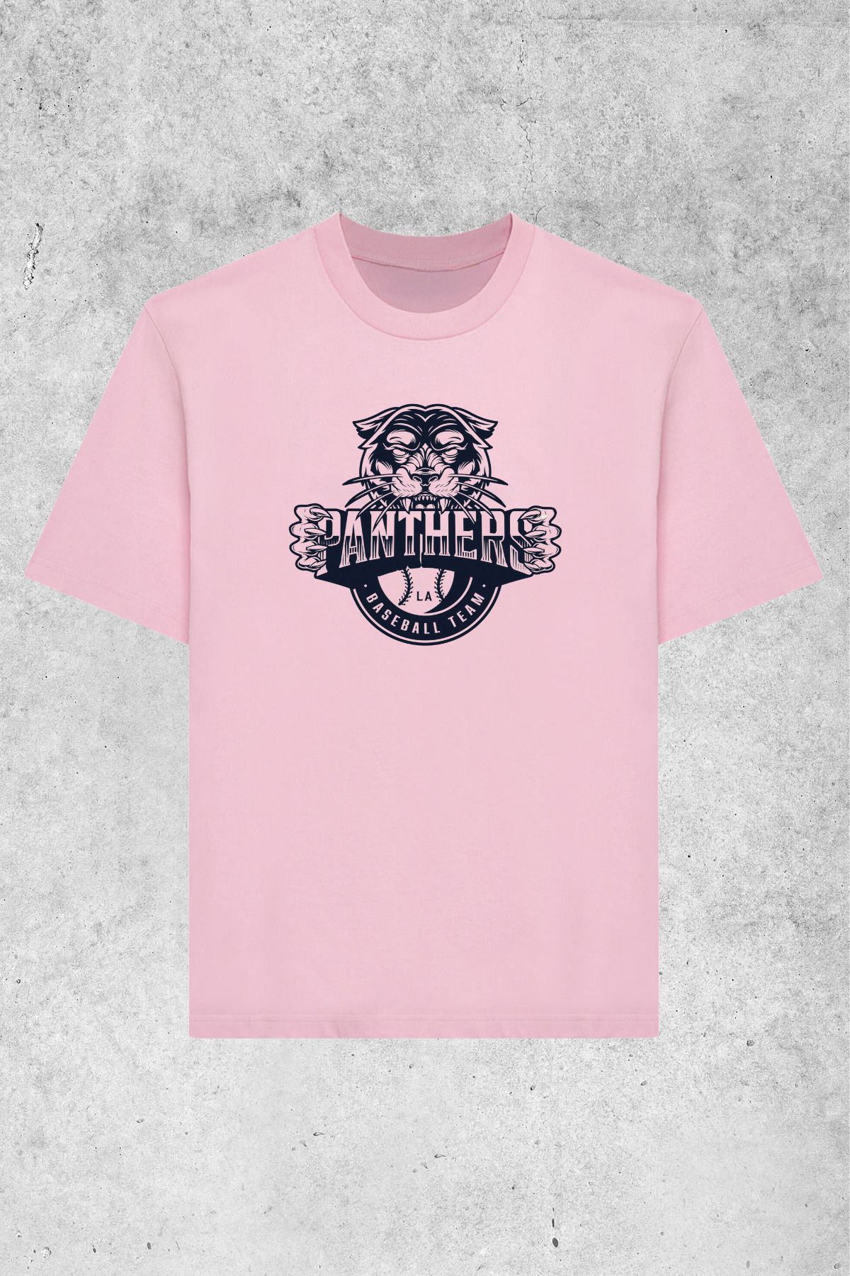 MOLICO Basic unisex sıfır yaka kısa kollu PANTERS BASKILI Tshirt