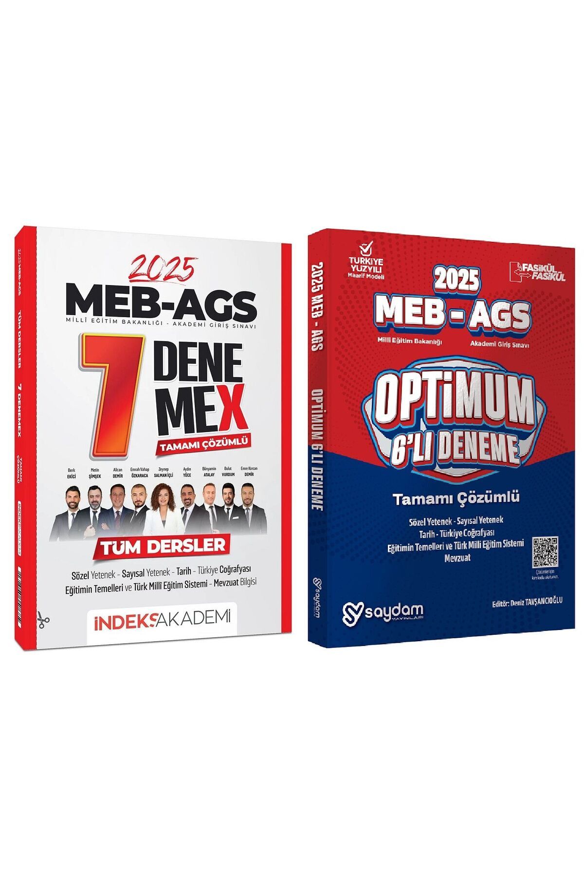 Saydam Yayınları İndeks + Saydam 2025 MEB-AGS Tüm Dersler 7+6 Deneme 2 li Set İndeks Akademi + Saydam Yayıncılık