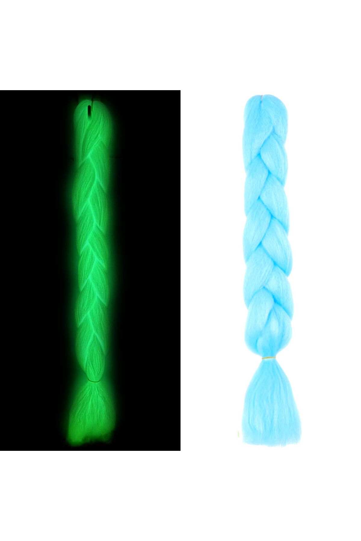 FantaziAtölyesi Fosforlu Neon Örgülük Saç Esperer 100 Gr. - Açık Mavi