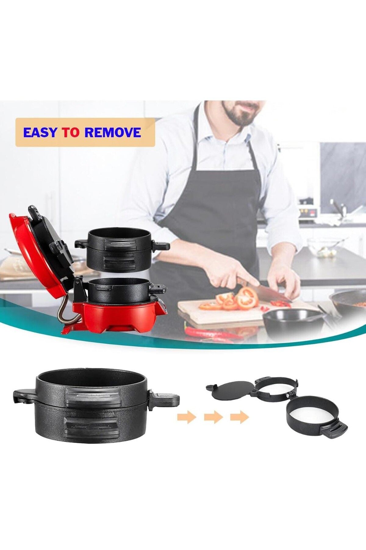 Generic-Sandwich & Burger Maker, Panini Press with Egg Rings, Timer & Non-Stick Plates – Fast & Easy Use 5