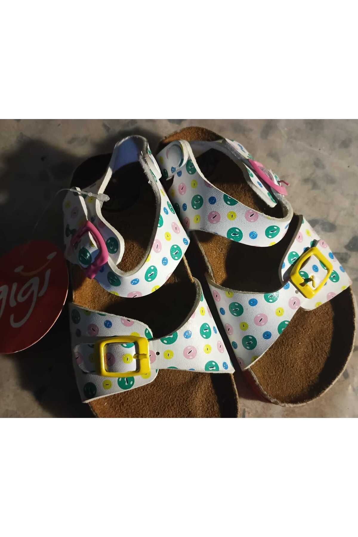 Gigi tek kemerli beyaz kız çocuk sandalet