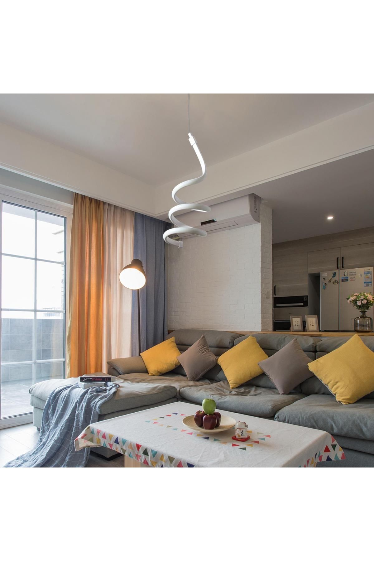 Pelbi Life Kıvrık Ledli Tekli Avize Beyaz