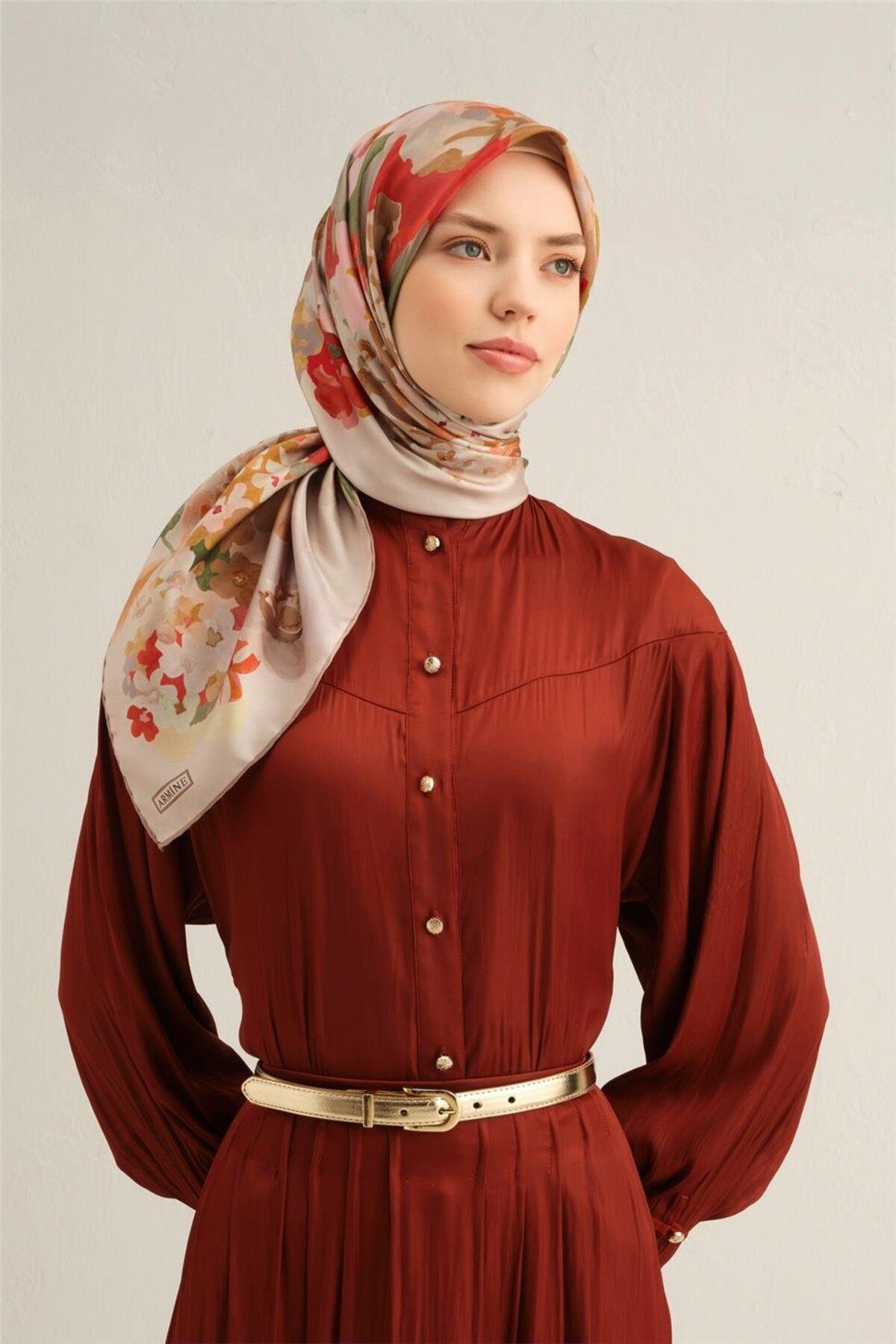 Elnim Armine Sura Saf İpek Eşarp