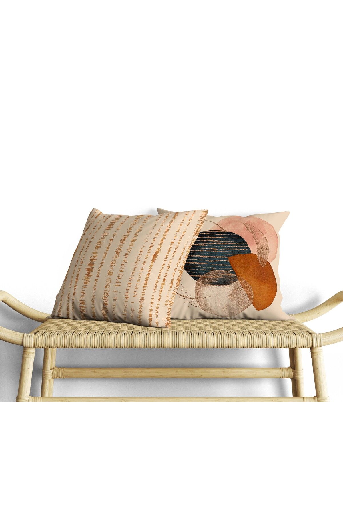 decotias Soyut Desen , Çok Renkli , Çift Taraf Dijital Baskı , Kare 2’li Set Kırlent Kılıfı
