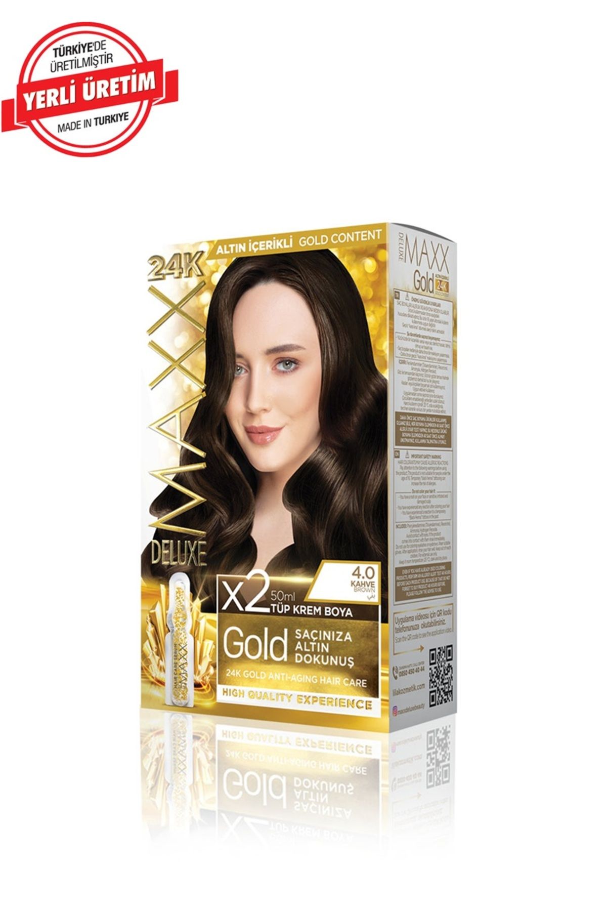 MUK's Beauty Tools Maxx Deluxe Gold Series Saç Boya Seti 2 Tüp Boya 2 Oksidan 30 Harika Renk Seçeneği