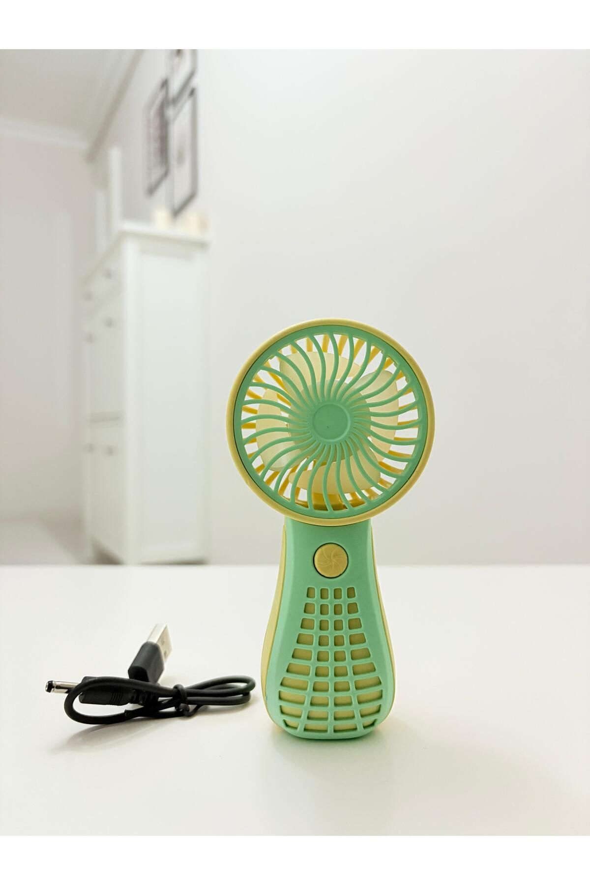 Store Çift Renkli Elde ve Masada Kullanılabilir Şarjlı Serinletici Mini Fan