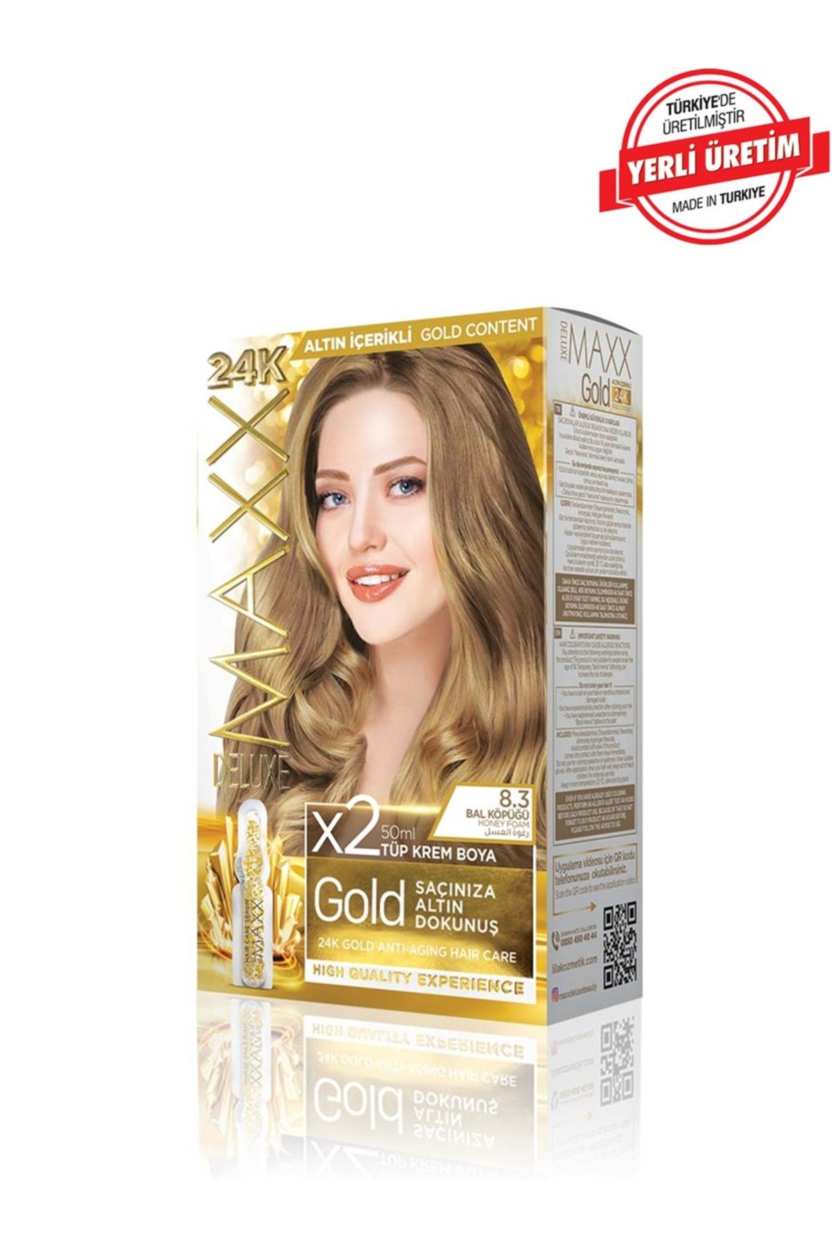 MUK's Beauty Tools Maxx Deluxe Gold Series Saç Boya Seti 2 Tüp Boya 2 Oksidan 30 Harika Renk Seçeneği