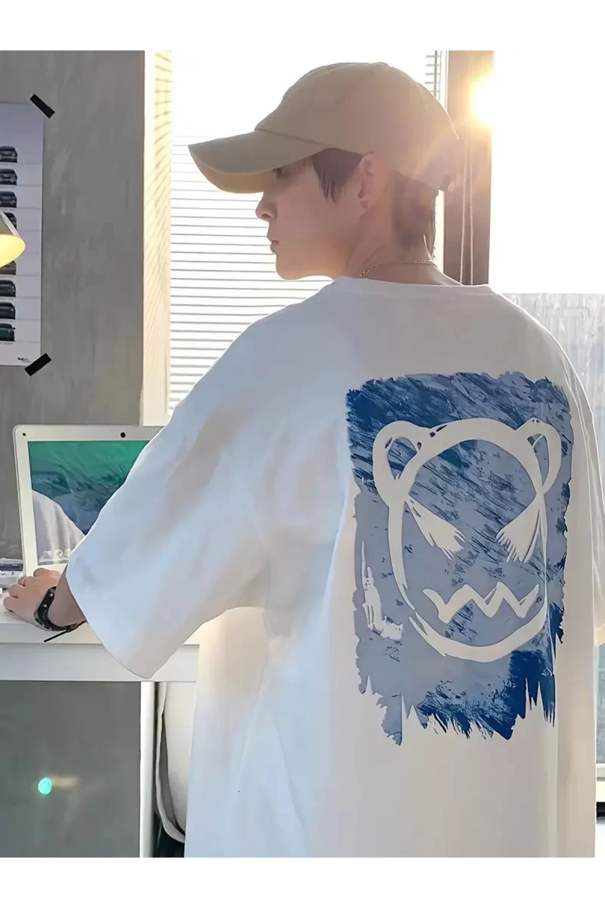 BBbutik Monster Baskılı Kore Tarzı Oversize Tshirt