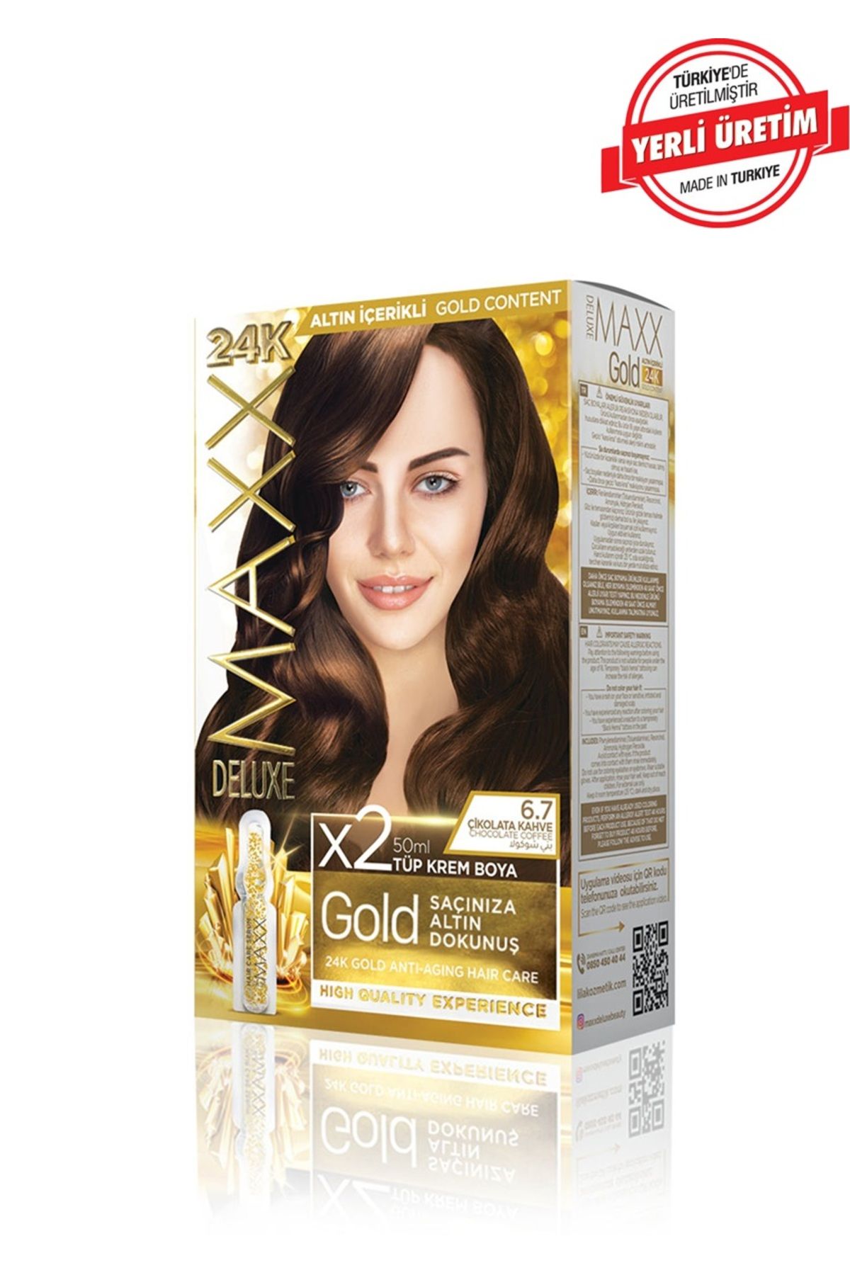 MUK's Beauty Tools Maxx Deluxe Gold Series Saç Boya Seti 2 Tüp Boya 2 Oksidan 30 Harika Renk Seçeneği
