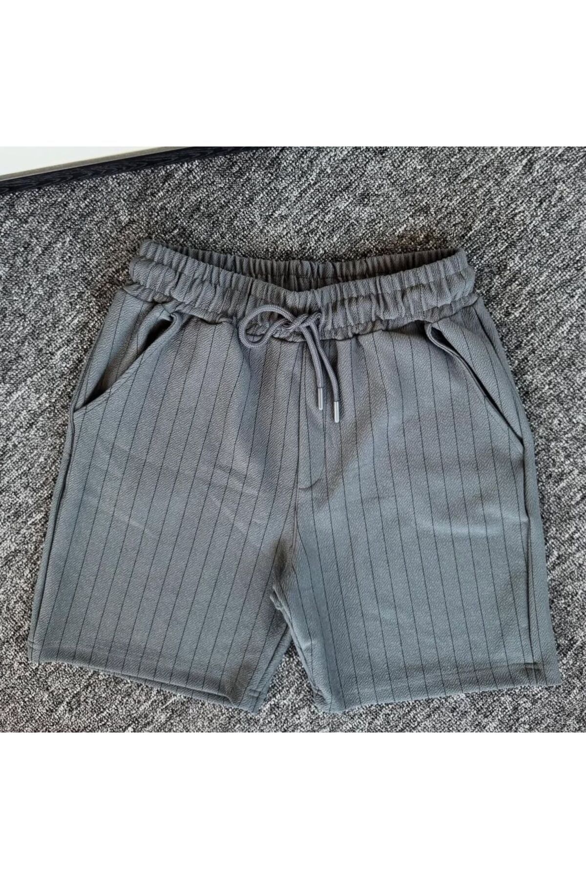 Risil-Nu Company Yeni Sezon Premium Krep Kumaş Çizgi Detaylı Unisex Şort