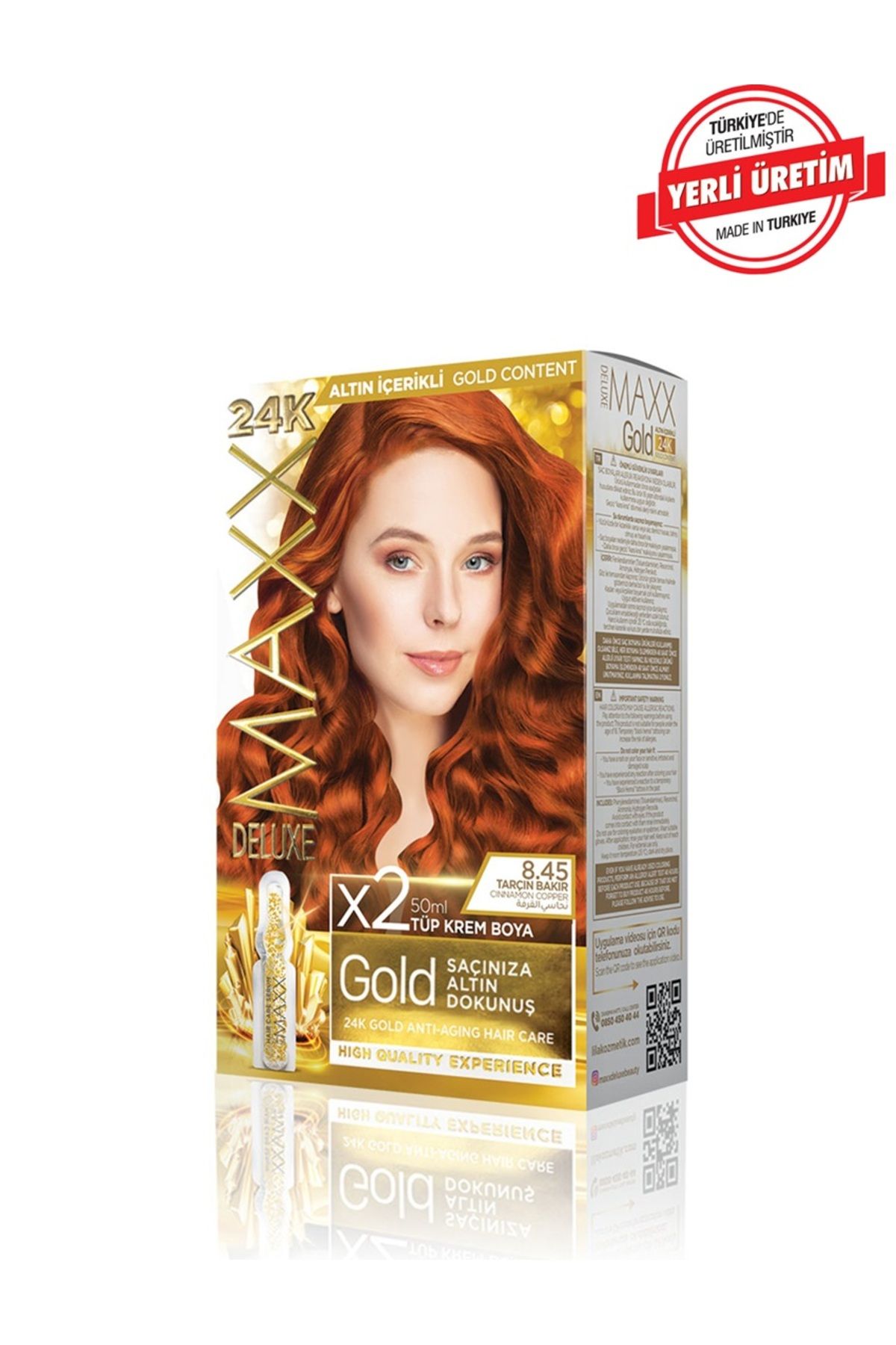 MUK's Beauty Tools Maxx Deluxe Gold Series Saç Boya Seti 2 Tüp Boya 2 Oksidan 30 Harika Renk Seçeneği