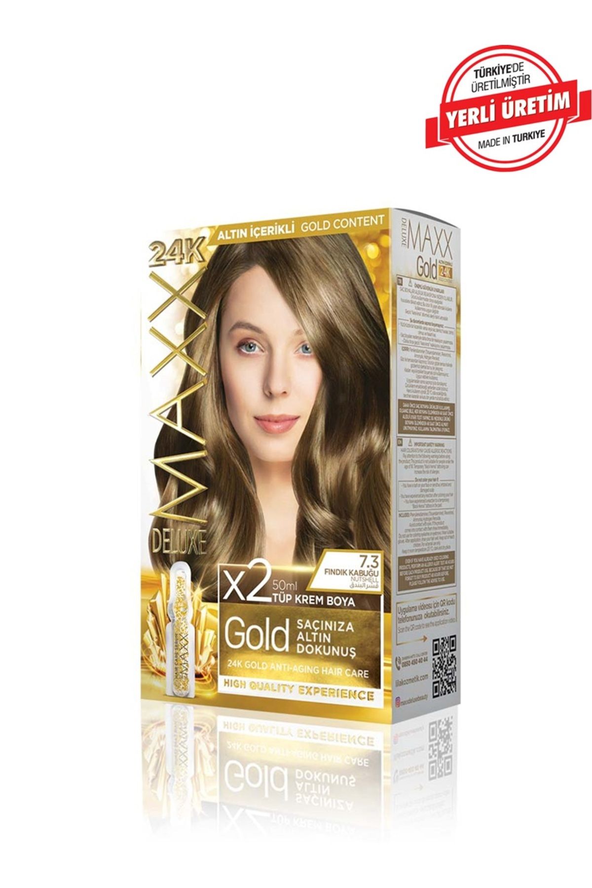 MUK's Beauty Tools Maxx Deluxe Gold Series Saç Boya Seti 2 Tüp Boya 2 Oksidan 30 Harika Renk Seçeneği