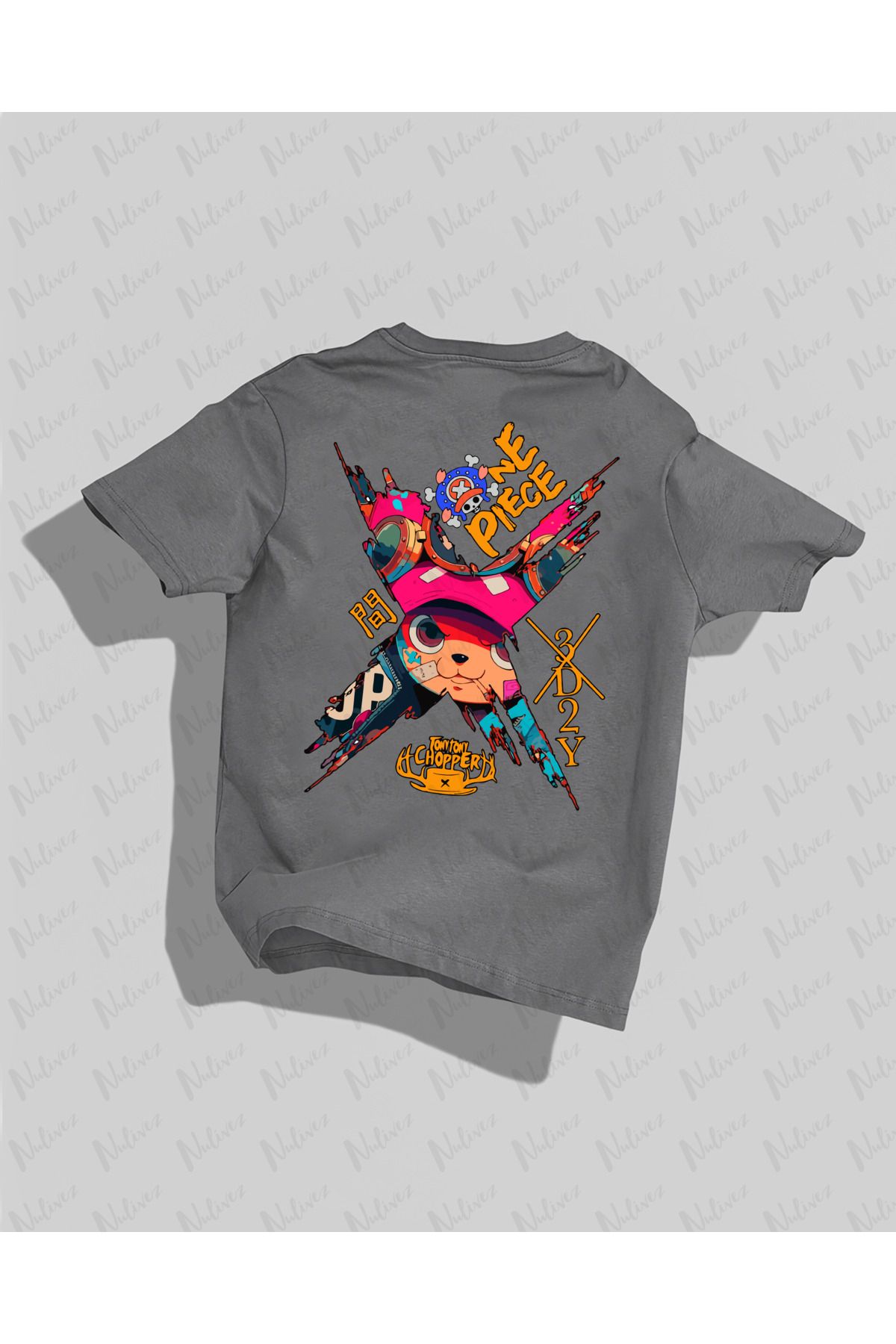 Nulivez One Piece Tasarımı Sırt Baskılı Yüksek Kalite Kompakt Unisex Oversize T-Shirt