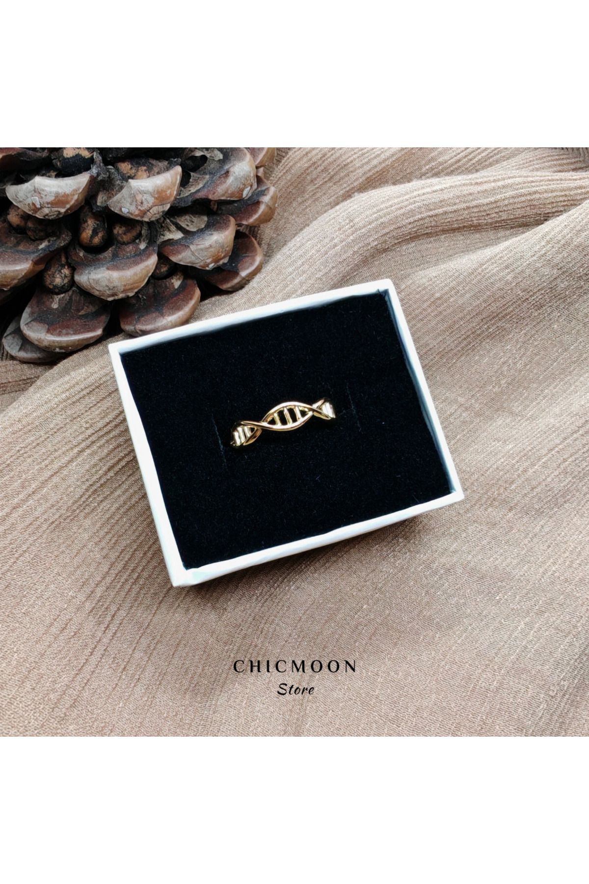 CHICMOON STORE Çelik DNA Sarmalı Yüzük