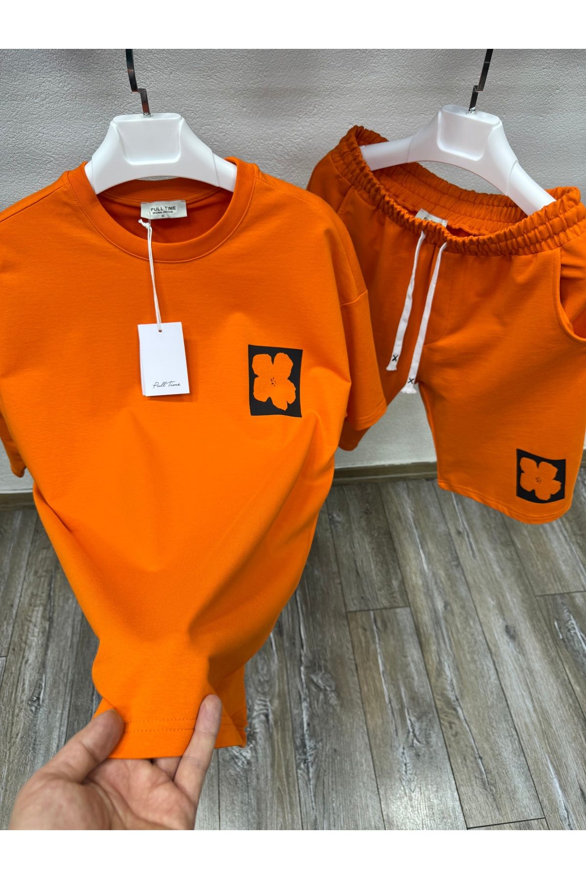 PULLTİME ÇİÇEK DESEN ŞORTLU TAKIM