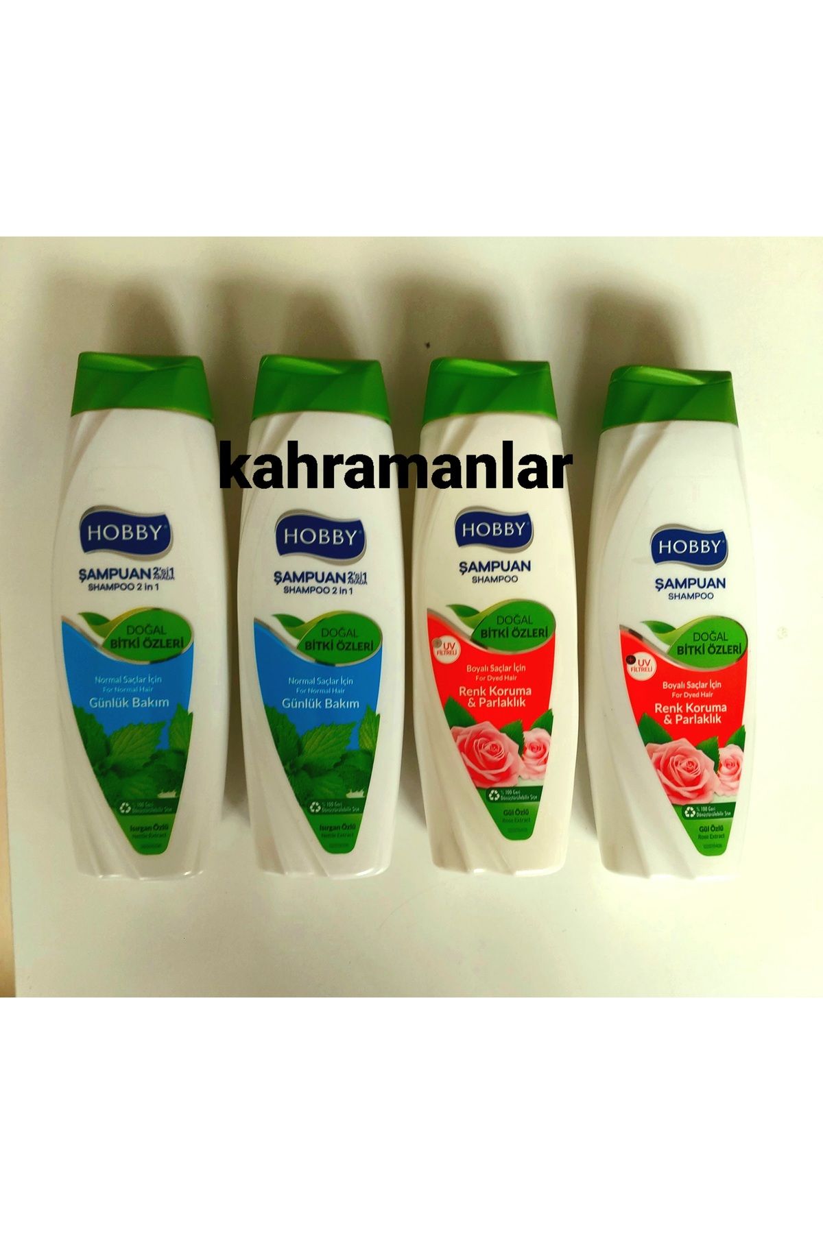 YEŞİLLİ STORE şampuan hobby gül ve ısırgan özü 600 ml 4 adet