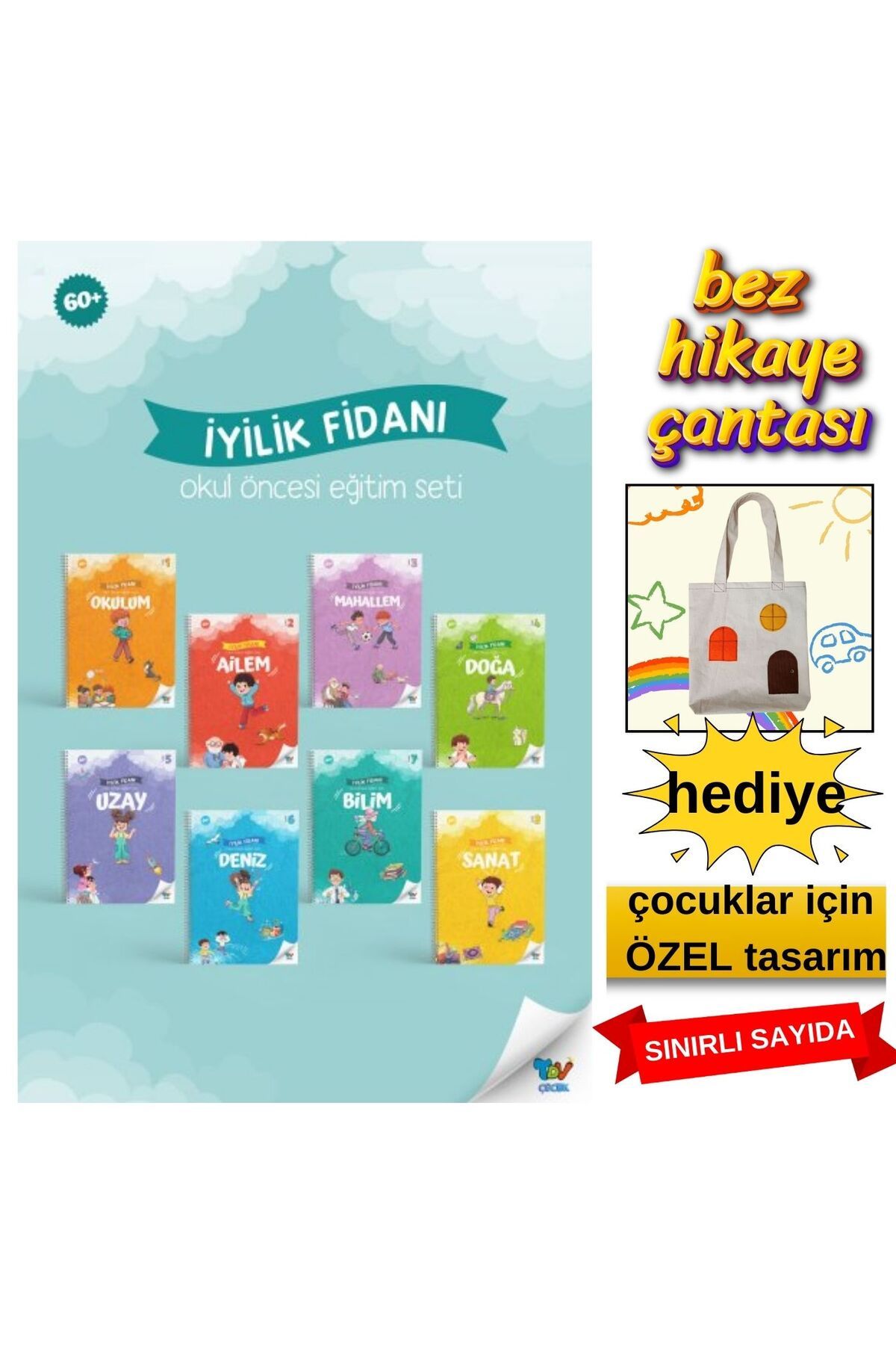 Diyanet İşleri Başkanlığı İyilik Fidanı Okul Öncesi Eğitim Seti – 8 Kitap | 60+ Ay Çocuklar İçin Eğitici ve Değerler Odaklı