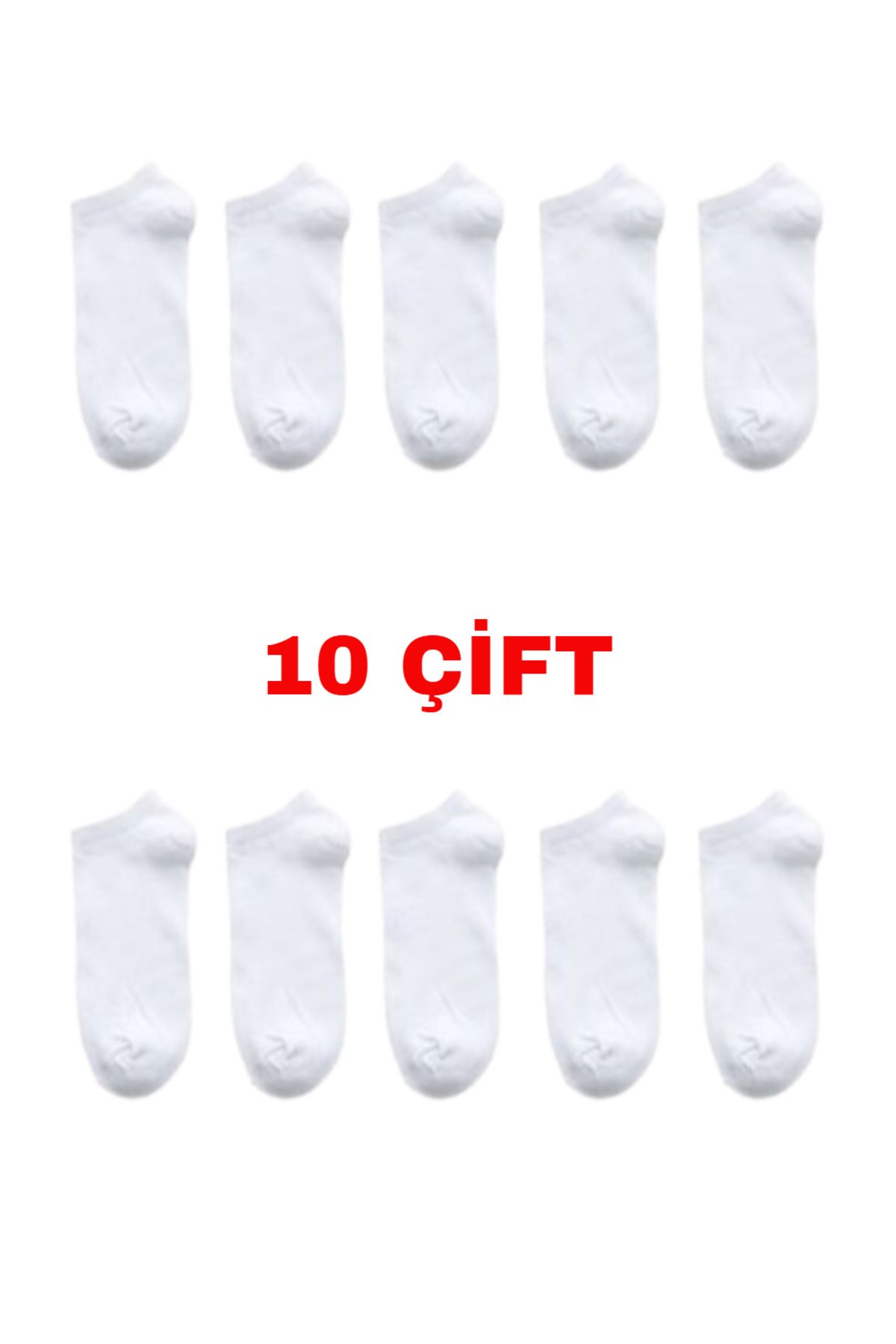 Esinti 10 Çift Düz Yazlık Patik Çorap 10'lu Kadın Erkek Unisex Ekonomik Paketler
